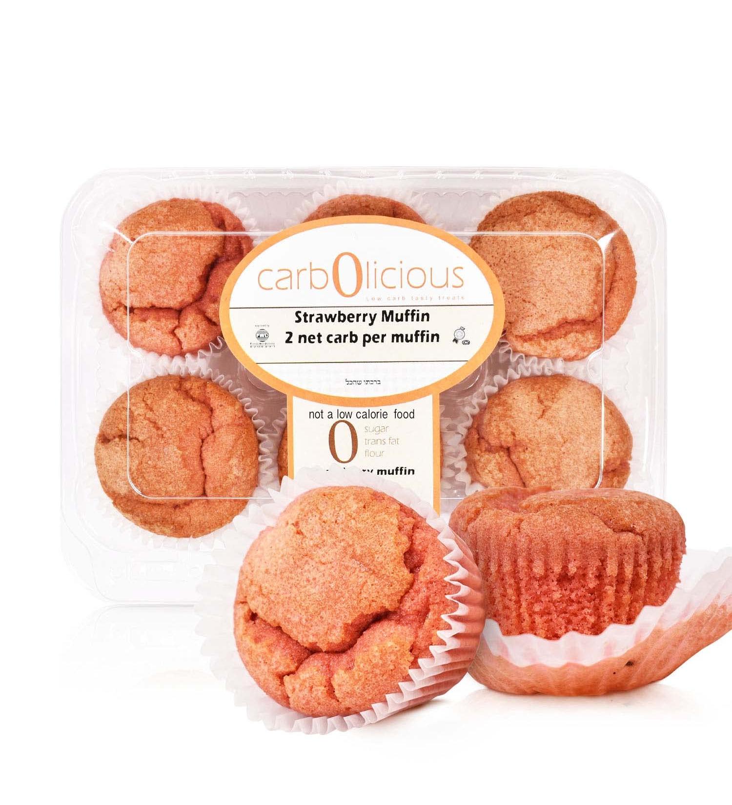 Carb-o-licious Low Carb Strawberry Muffins | 6-Pack | Keto Friendly | 2g Net Carbs | Sugar Free Almond Flour Snack | Delicious Low-Carb Diet Treat - Buy Online on SooperMarket.com
