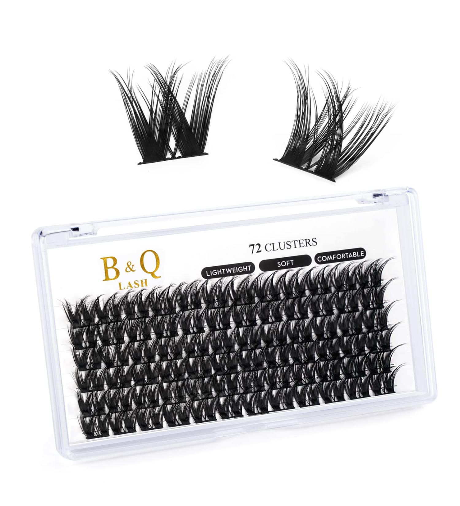 Cluster Lashes 14mm - 72 D Curl B&Q Lash Clusters for DIY Extensions - Buy Online on SooperMarket.com