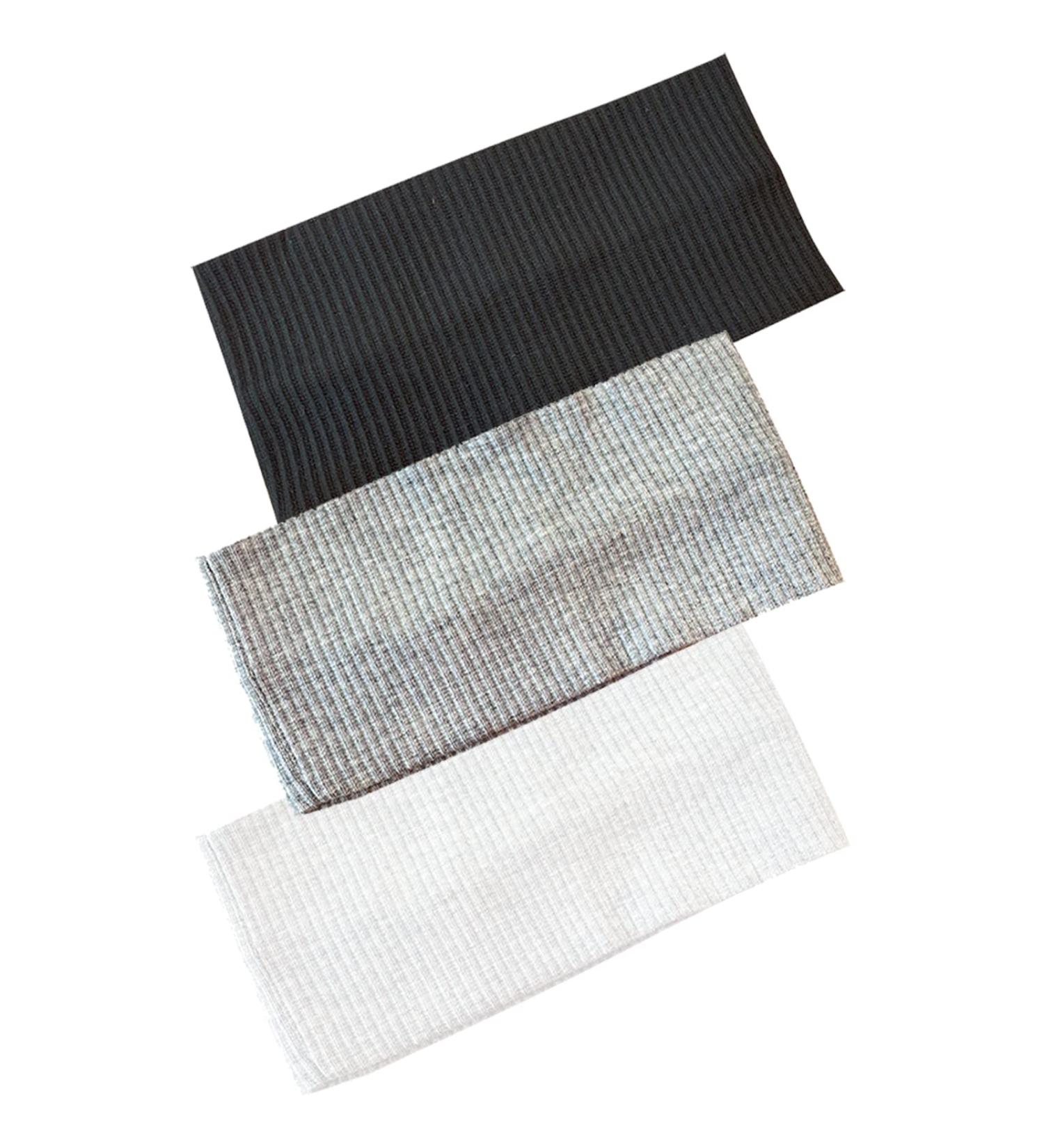 8cm Wide Black Headband for Women White Gray Stretchy Jersey Hair Band for Yoga Makeup Running (black+white+light gray) - Buy Online on SooperMarket.com