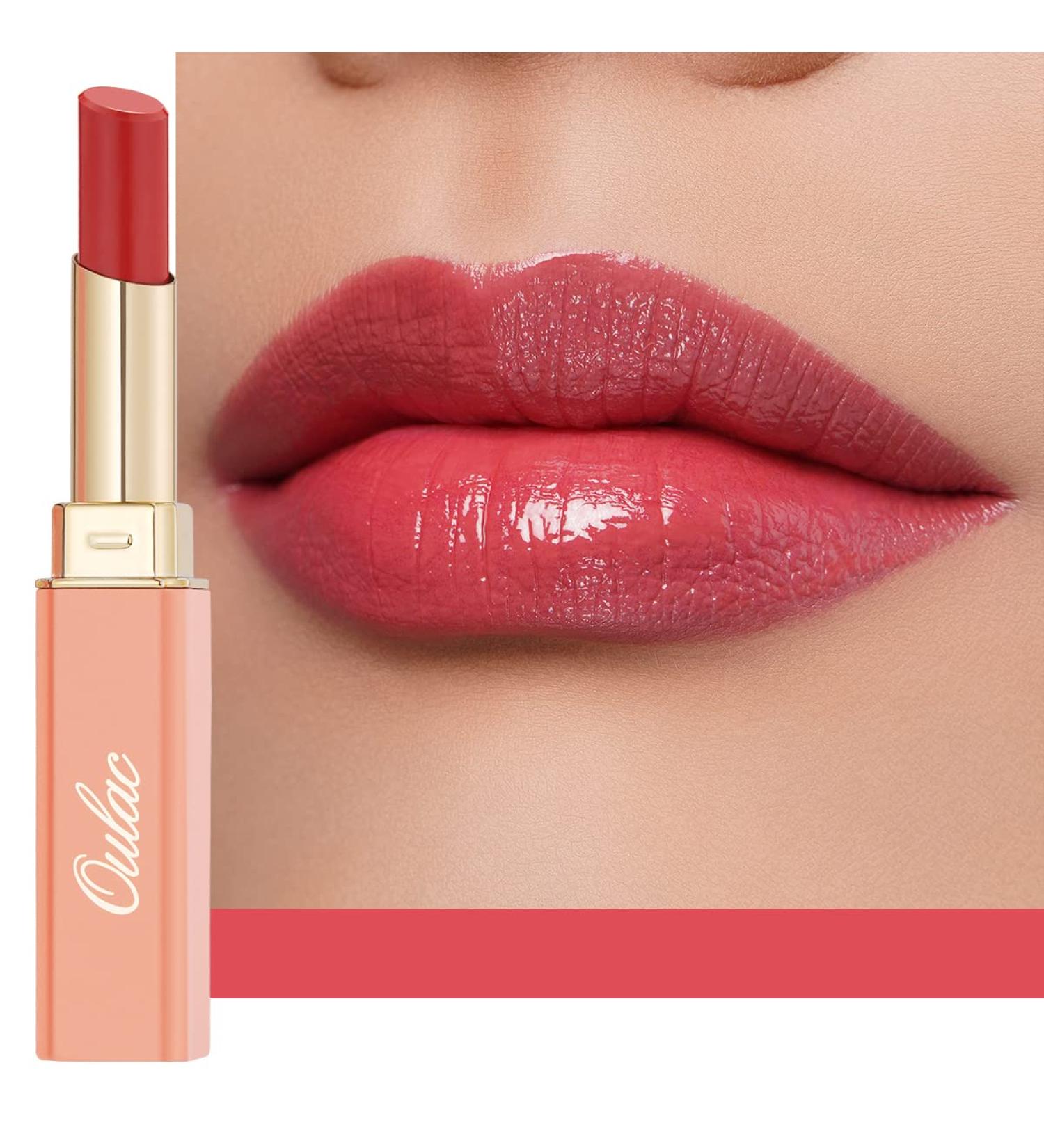 Oulac 2-in-1 Lipstick & Lip Balm | Juicy Apple Red | Vegan Lip Care for Smooth Hydrated and Shiny Lips | Perfect for Dry Cracked Lips - Buy Online on SooperMarket.com