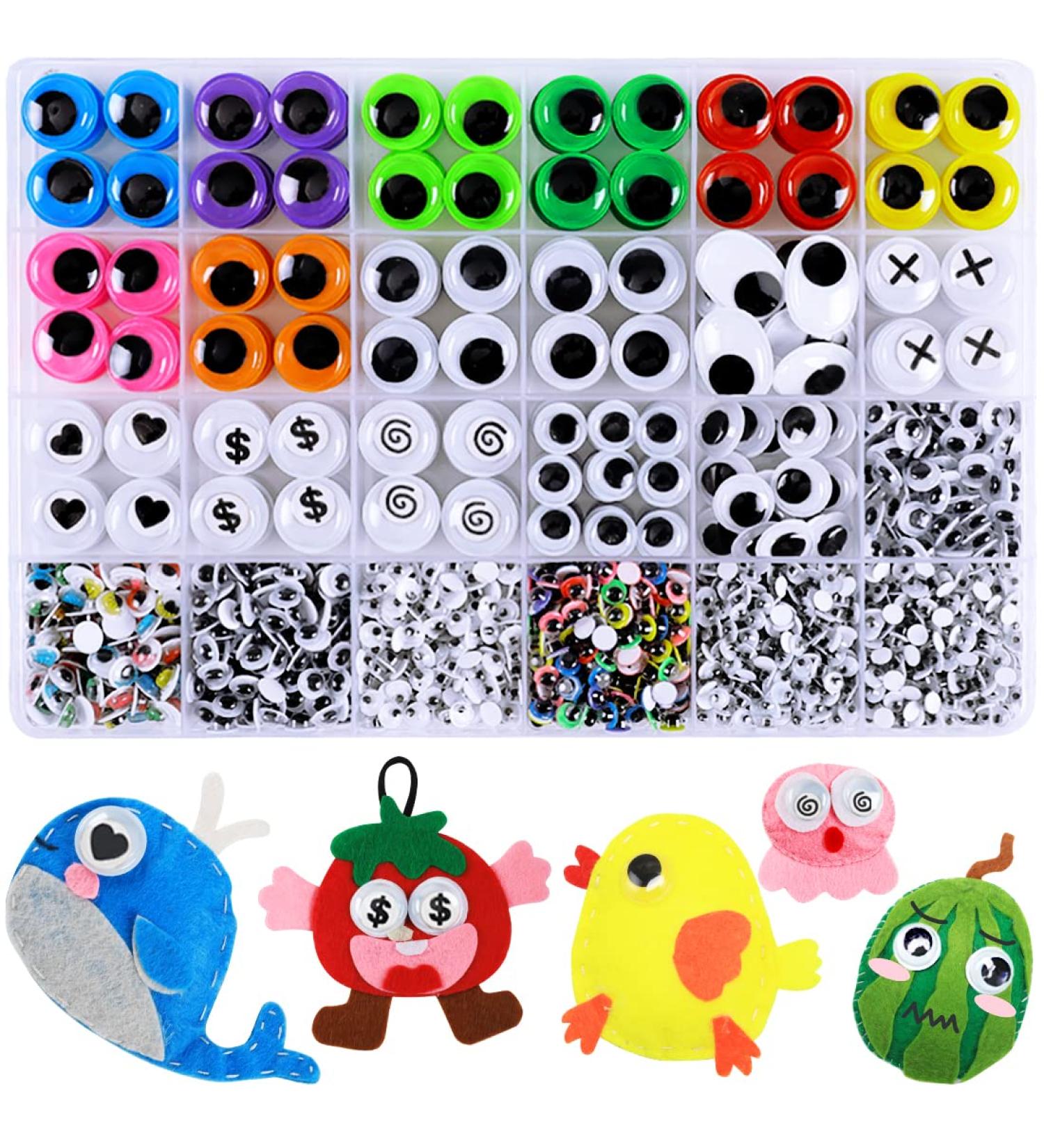 Iooleem 1518pcs Self-Adhesive Googly Wiggle Eyes in 24 Styles & Colors - Crafts, DIY Projects - Buy Online on SooperMarket.com
