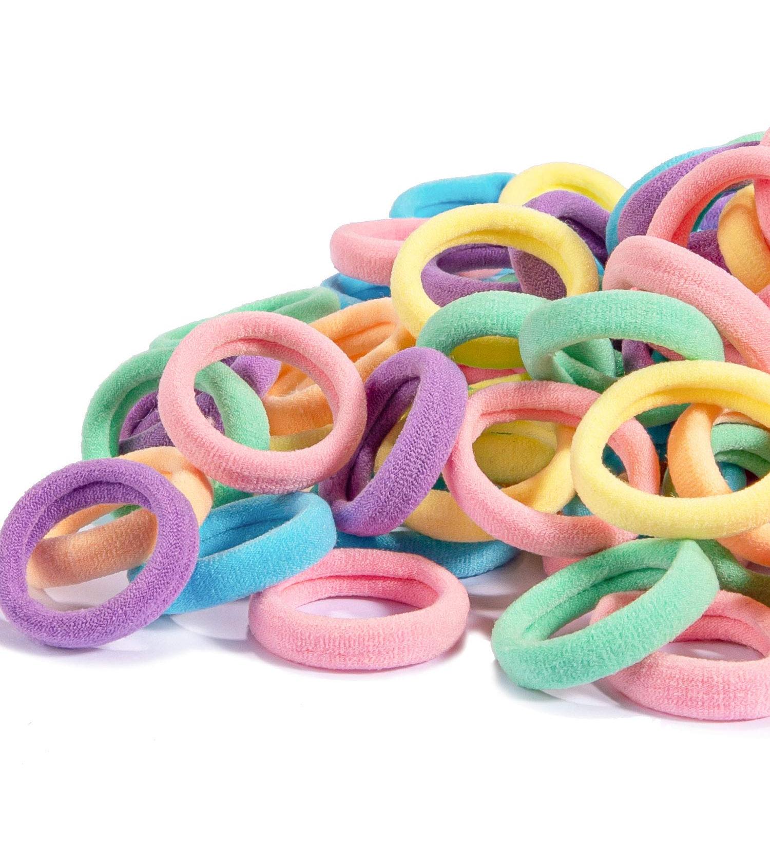 Whaline 120PCS Baby Hair Ties - Multicolor Mini Hair Bands for Girls Infants Toddlers - 2.5cm Diameter - Seamless Hair Elastics ponytail holders (6 Colors) - Buy Online on SooperMarket.com