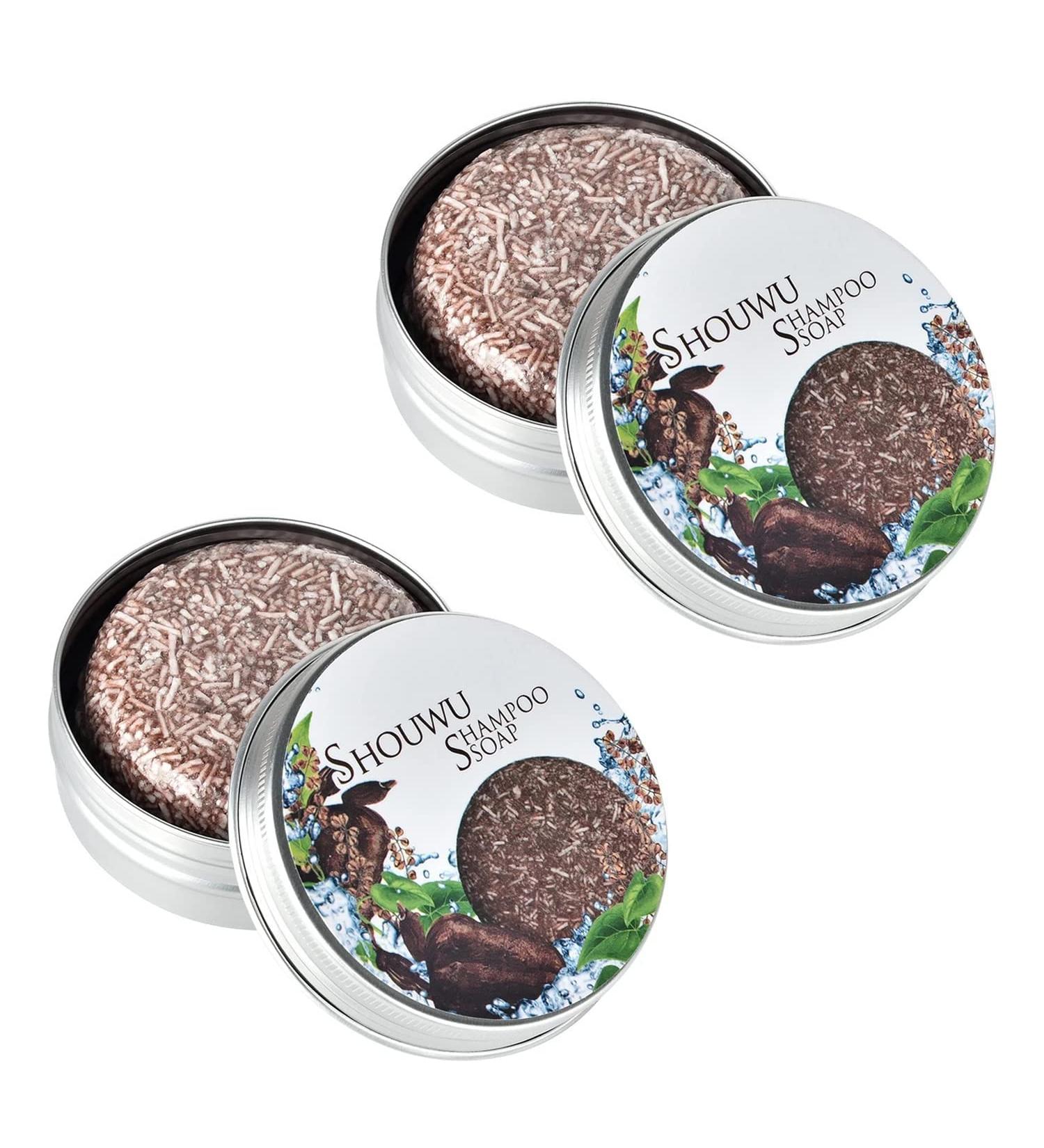CROOT 2 PCS Hira Shouwu Darkening Shampoo Bar for Gray & Damaged Hair - Buy Online on SooperMarket.com