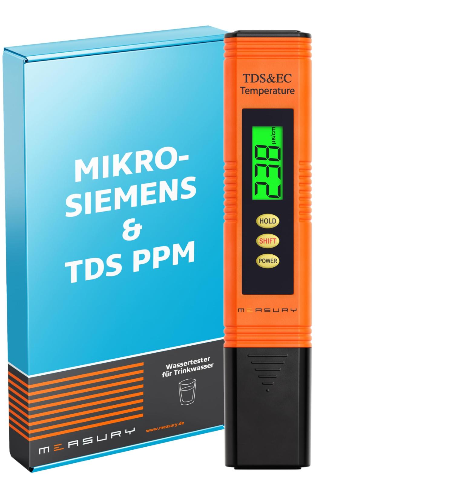Measury Microsiemens & PPM Water Tester - TDS & EC Measuring Device for Drinking Water & Aquariums - Buy Online on SooperMarket.com