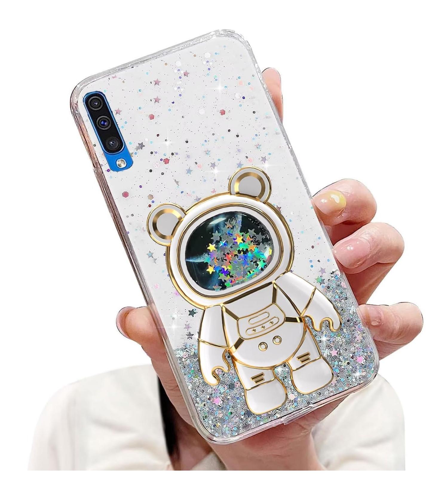 Tivenfezk Nadoli Case for Samsung Galaxy A50/A30S | Cartoon Glitter Astronaut Soft Silicone Bling Shell with Hidden Stand - Buy Online on SooperMarket.com