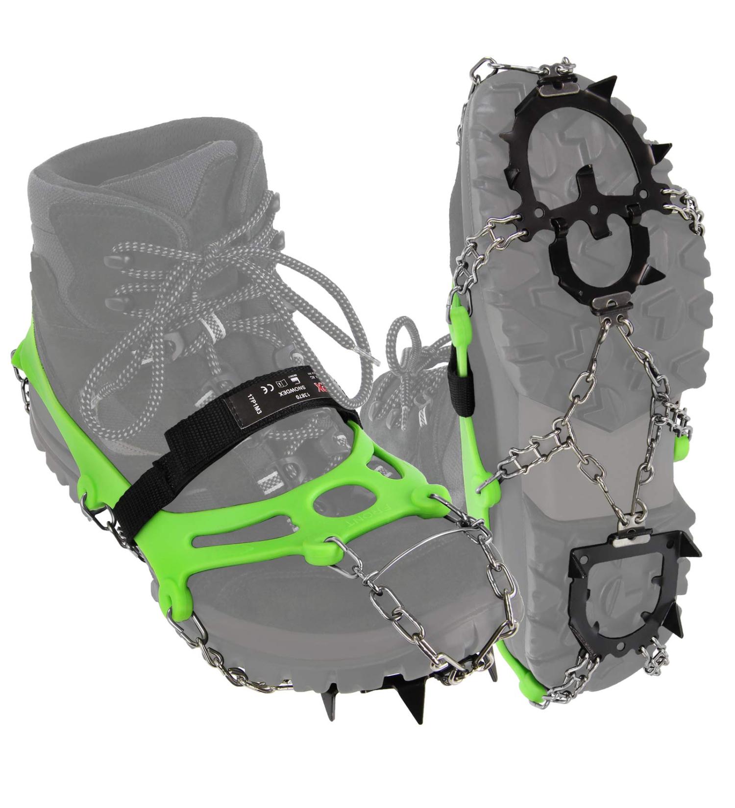 Alpidex Gr del Crampons for Mountain Shoes - 12 Teeth Manganese Steel Spikes (Size 35-47) - XL Winter Trekking & Climbing Shoe Claws - Buy Online on SooperMarket.com