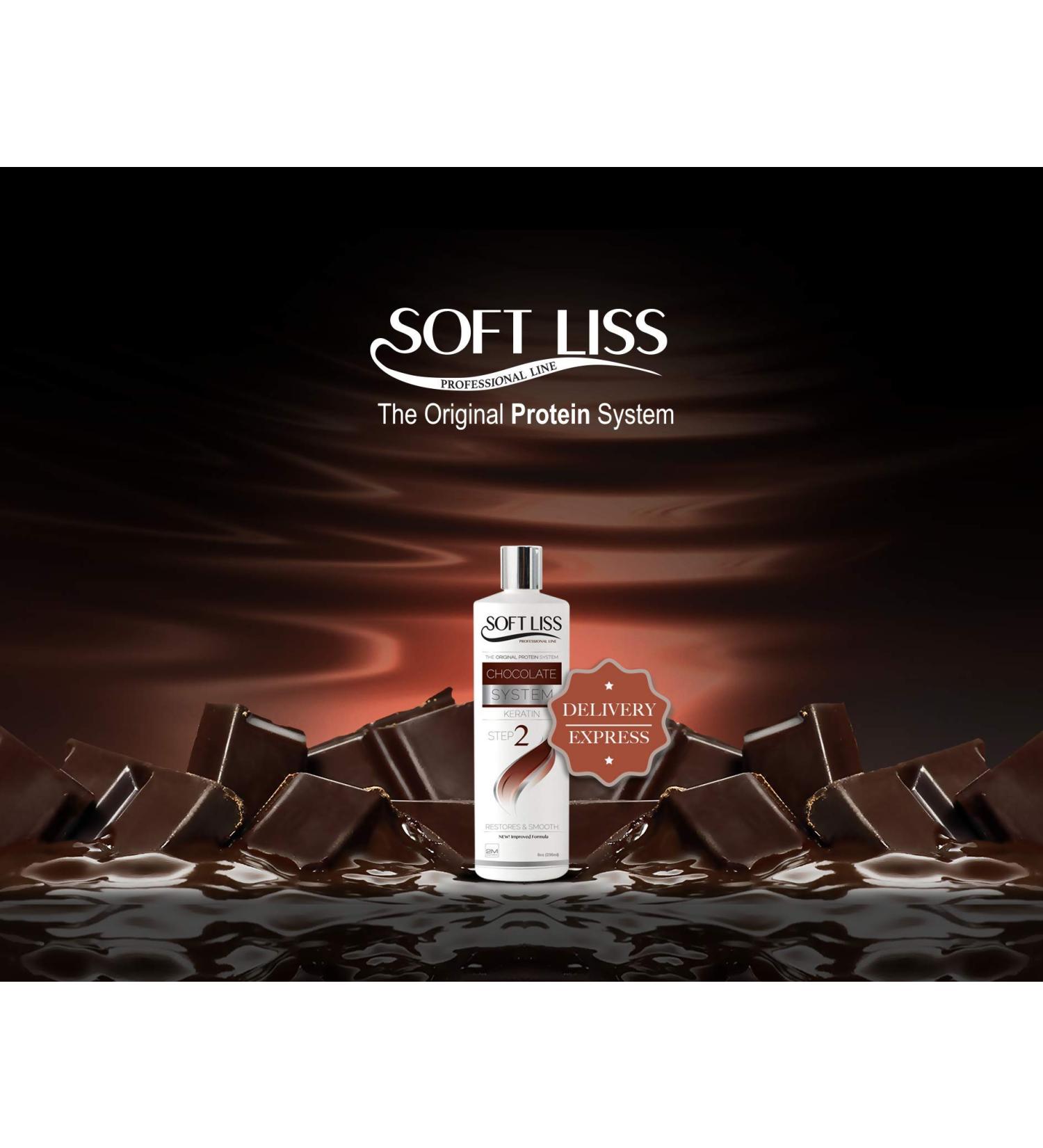 Brazilian Keratin Soft Liss Chocolate Kit 8oz - Best Hair Treatment for Smooth Shiny Hair | International Shipping Available - Buy Online on SooperMarket.com