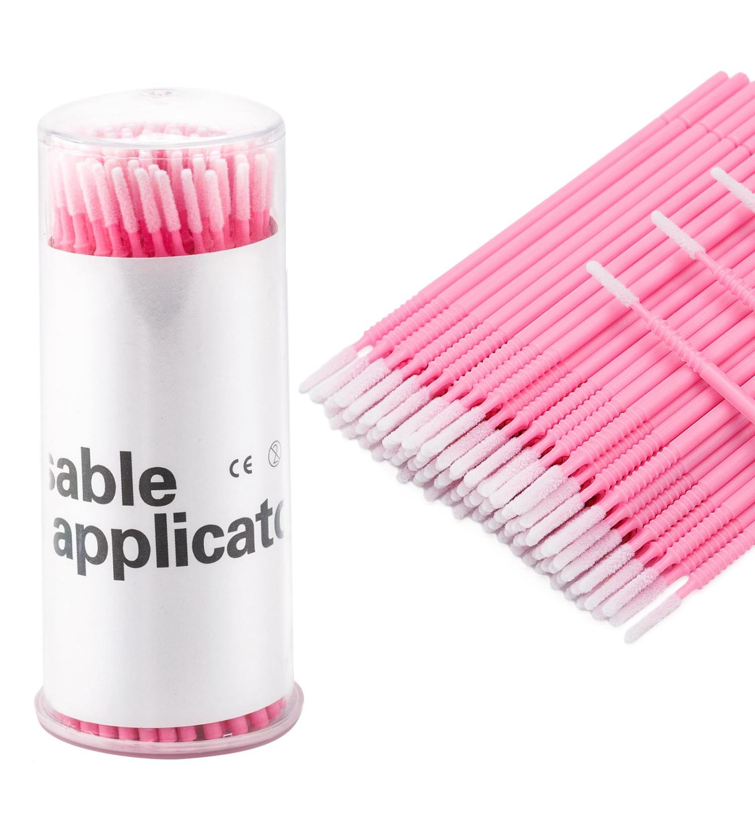 G2PLUS 200PCS Pink Disposable Microfibre Eyelash Applicator Brushes - Ideal for Lash Lifts, Extensions & Crafting - Buy Online on SooperMarket.com