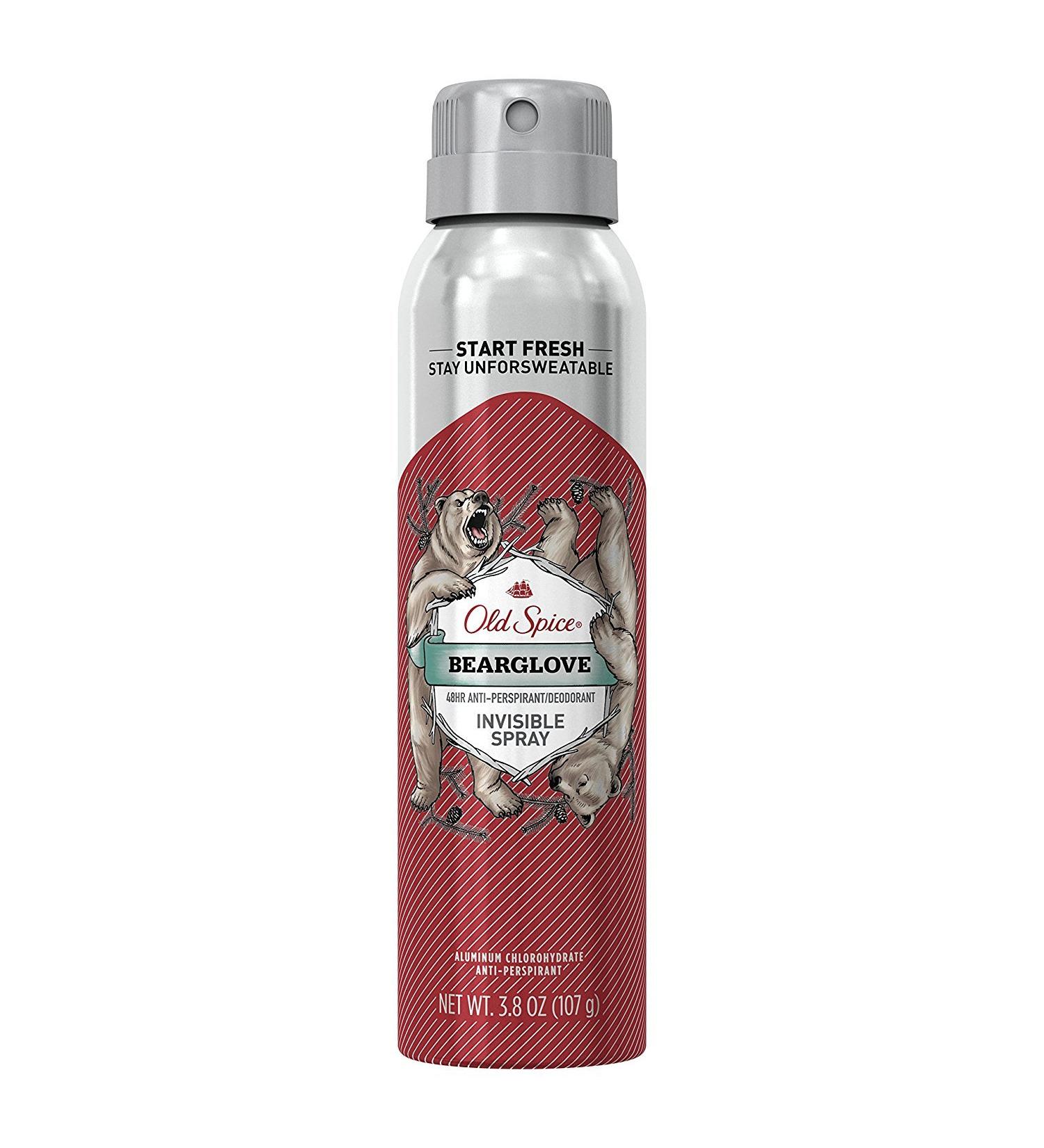 Old Spice Antiperspirant and Deodorant for Men  Invisible Spray  Bearglove  Apple  Citrus  & Spice Scent  3.8 Oz Bearglove 3.8 Ounce (Pack of 1)