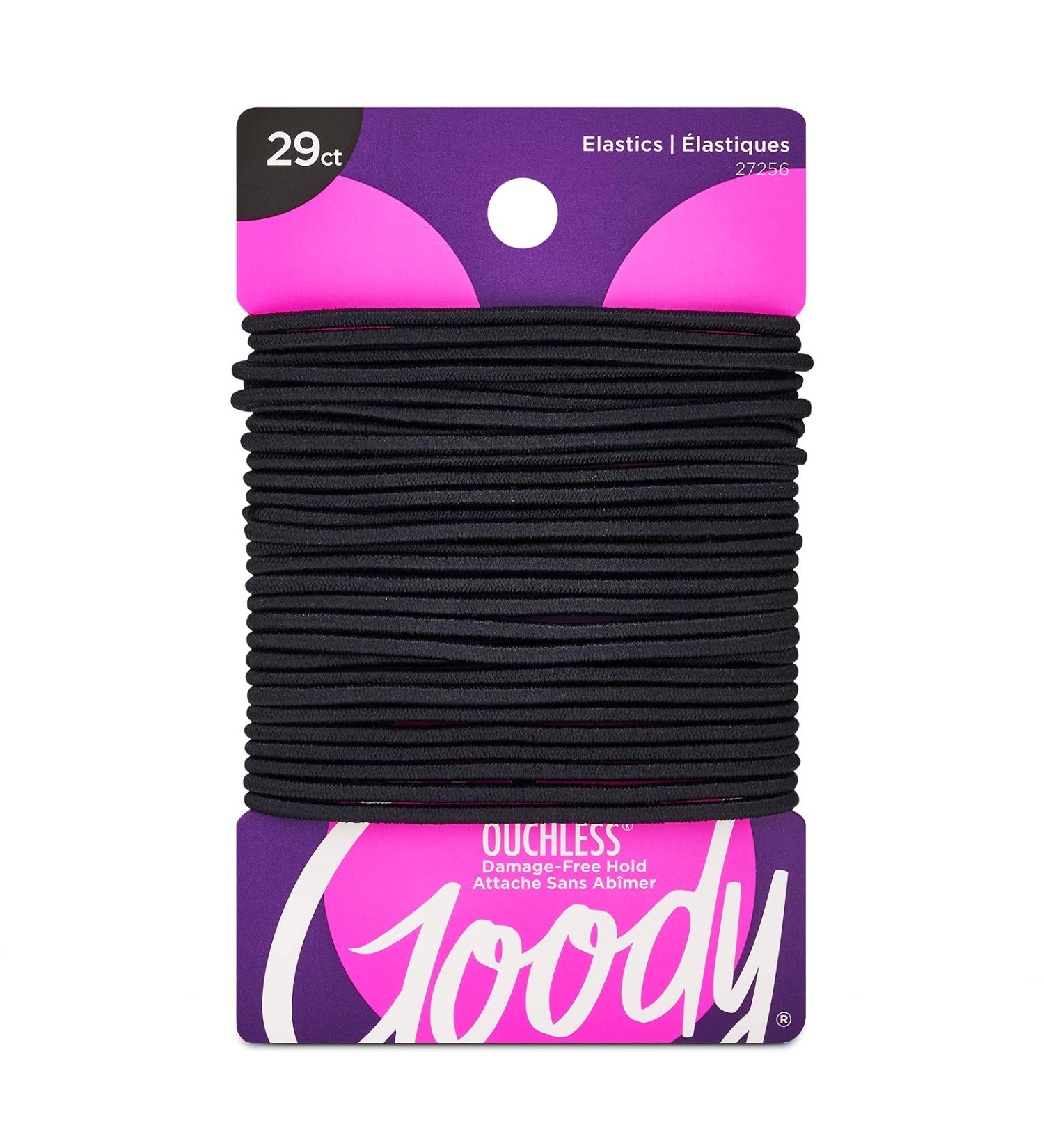 Goody Ouchless Women's Elastic Hair Ties - 29 Count Black - 2MM - Pain-Free Accessories for Braids & Ponytails - Buy Online on SooperMarket.com