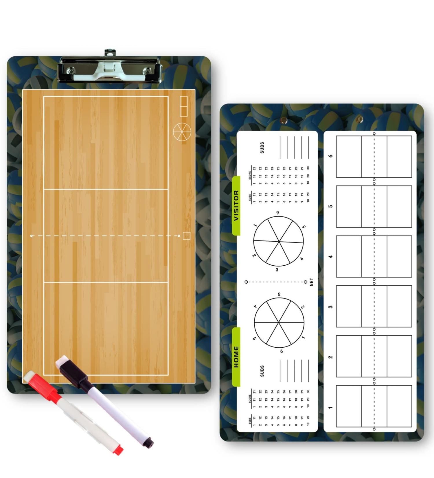 Picassosky Double-Sided Dry Erase Coach's Clipboard for Volleyball Coaching - Buy Online on SooperMarket.com