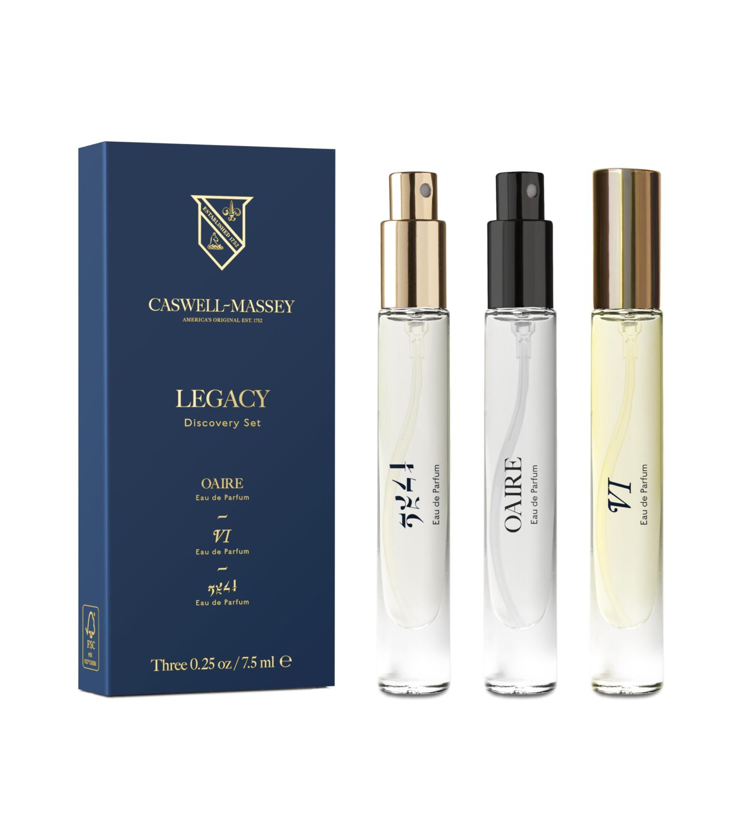 Caswell-Massey Legacy Eau de Parfum Discovery Set Includes VI 2571 & OAIRE Indulge in Enduring Modern Scents Long-Lasting Men s Fragrances Travel Size Set Perfume for Men 0.25 Fl Oz Each Legacy Trio 0.75 Fl Oz (Pack of 1) - Buy Online on SooperMarket.com