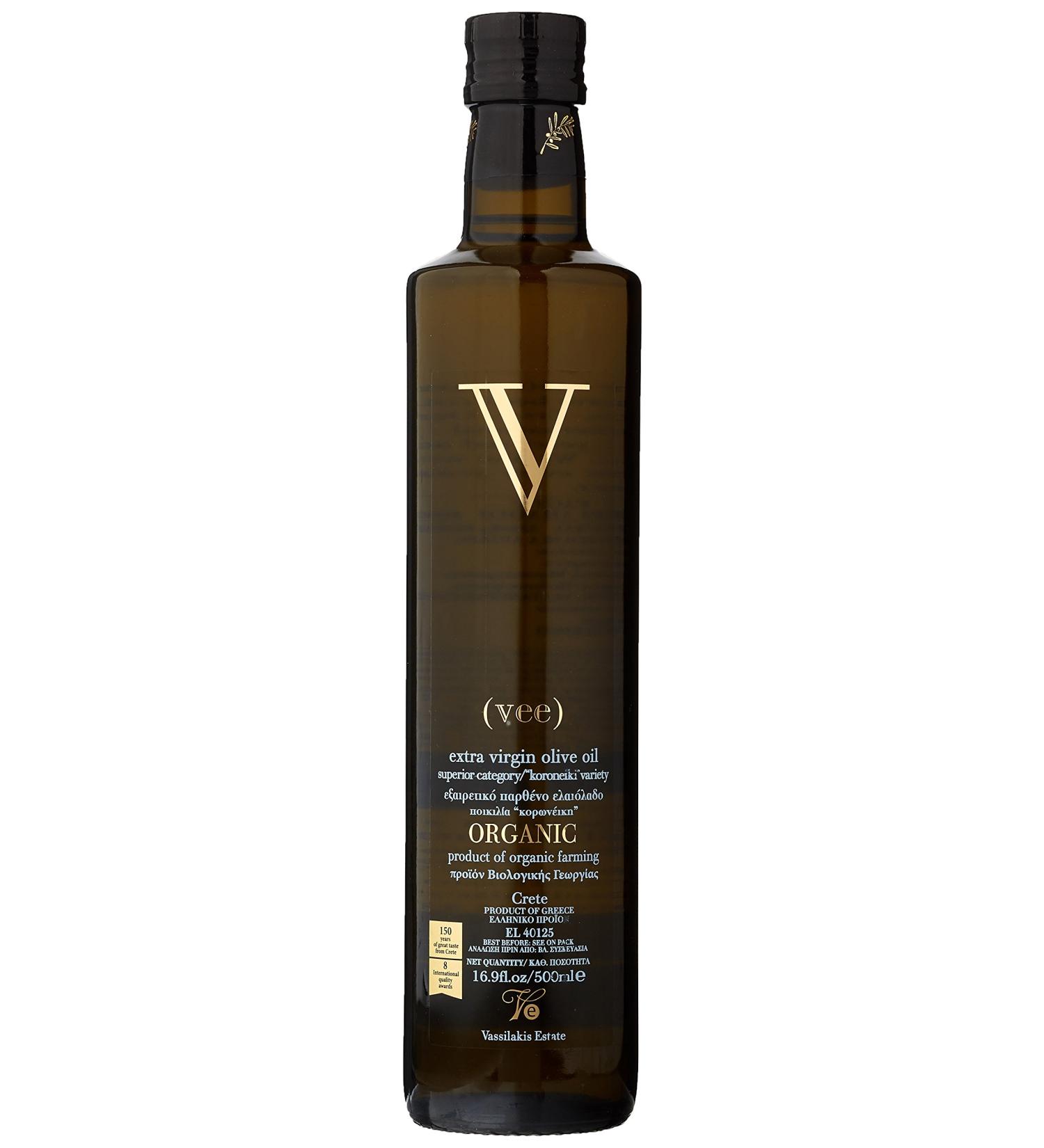 Vee Greek Organic Extra Virgin Olive Oil from Crete 500 ml - Buy Online on SooperMarket.com