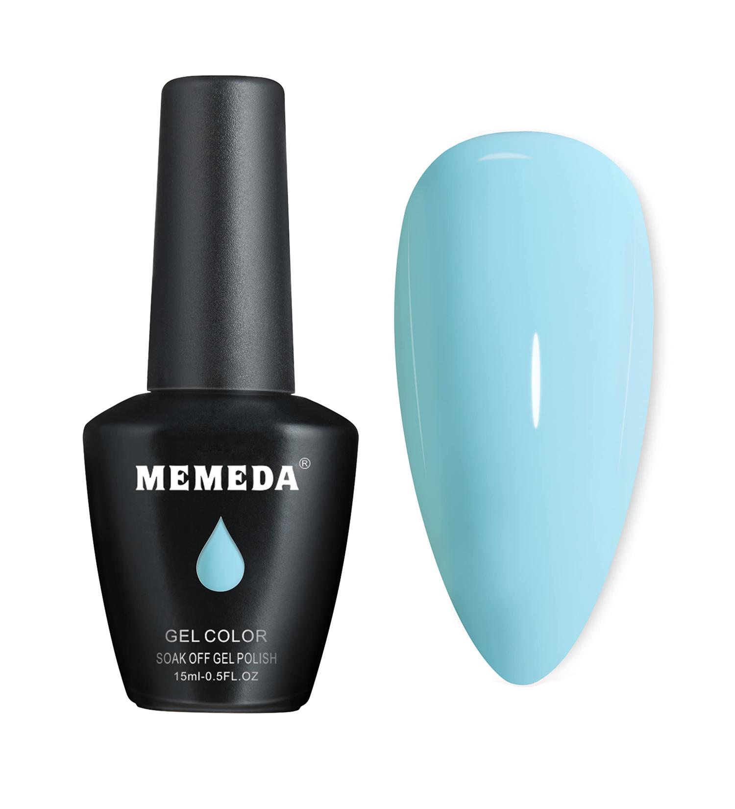MEMEDA Macaroon Gel Nail Polish 15ML - Candy Color Soak Off LED Lamp Nail Gel for Salon Manicure - Elegant Blue Gift for Women - Buy Online on SooperMarket.com