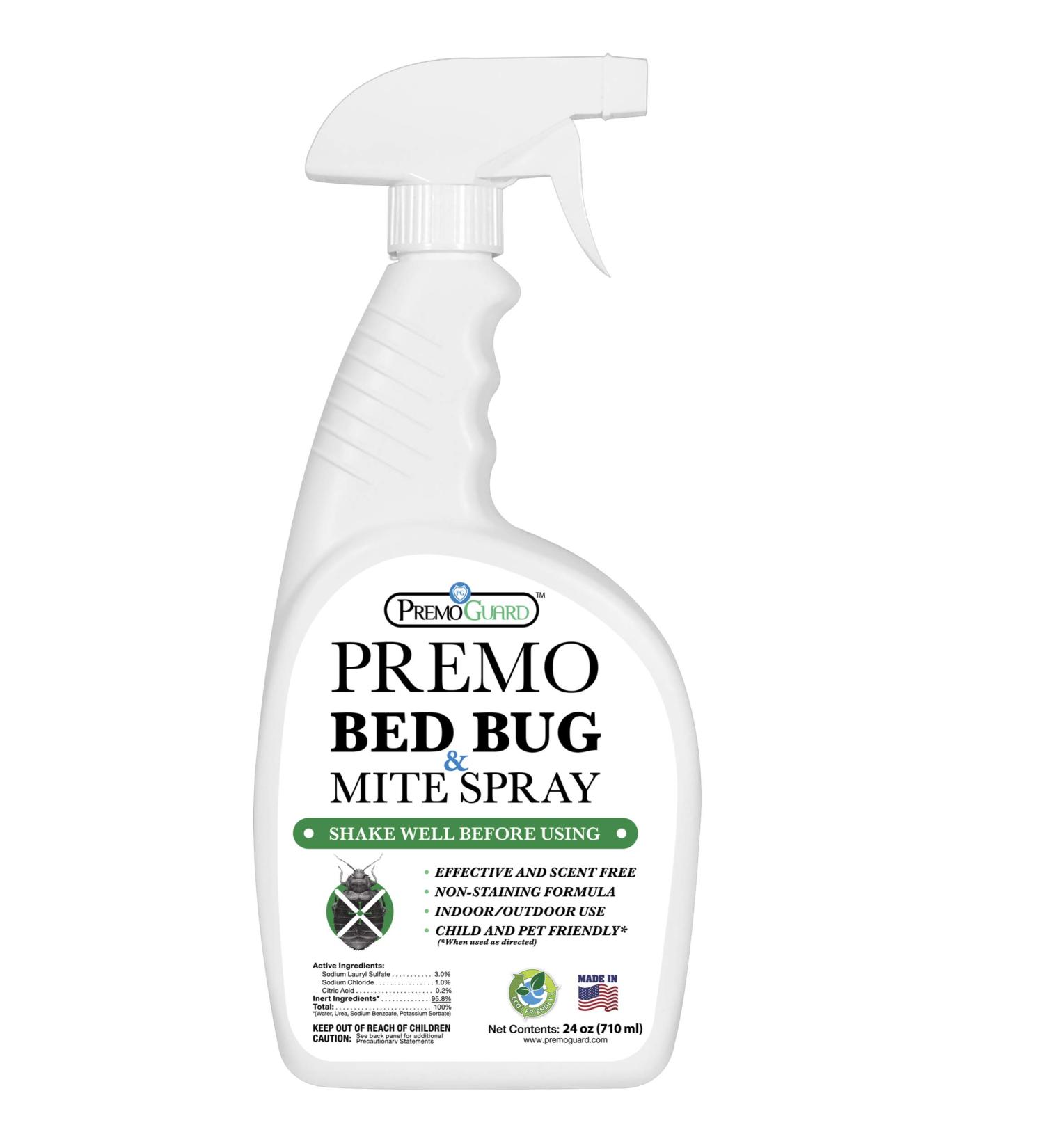 Premo Guard Bed Bug & Mite Killer Spray 24 oz - Fast Acting Treatment | Stain & Scent Free | Child & Pet Safe | Extended Protection | Natural & Non-Toxic Formula - Pack of 1 - Buy Online on SooperMarket.com