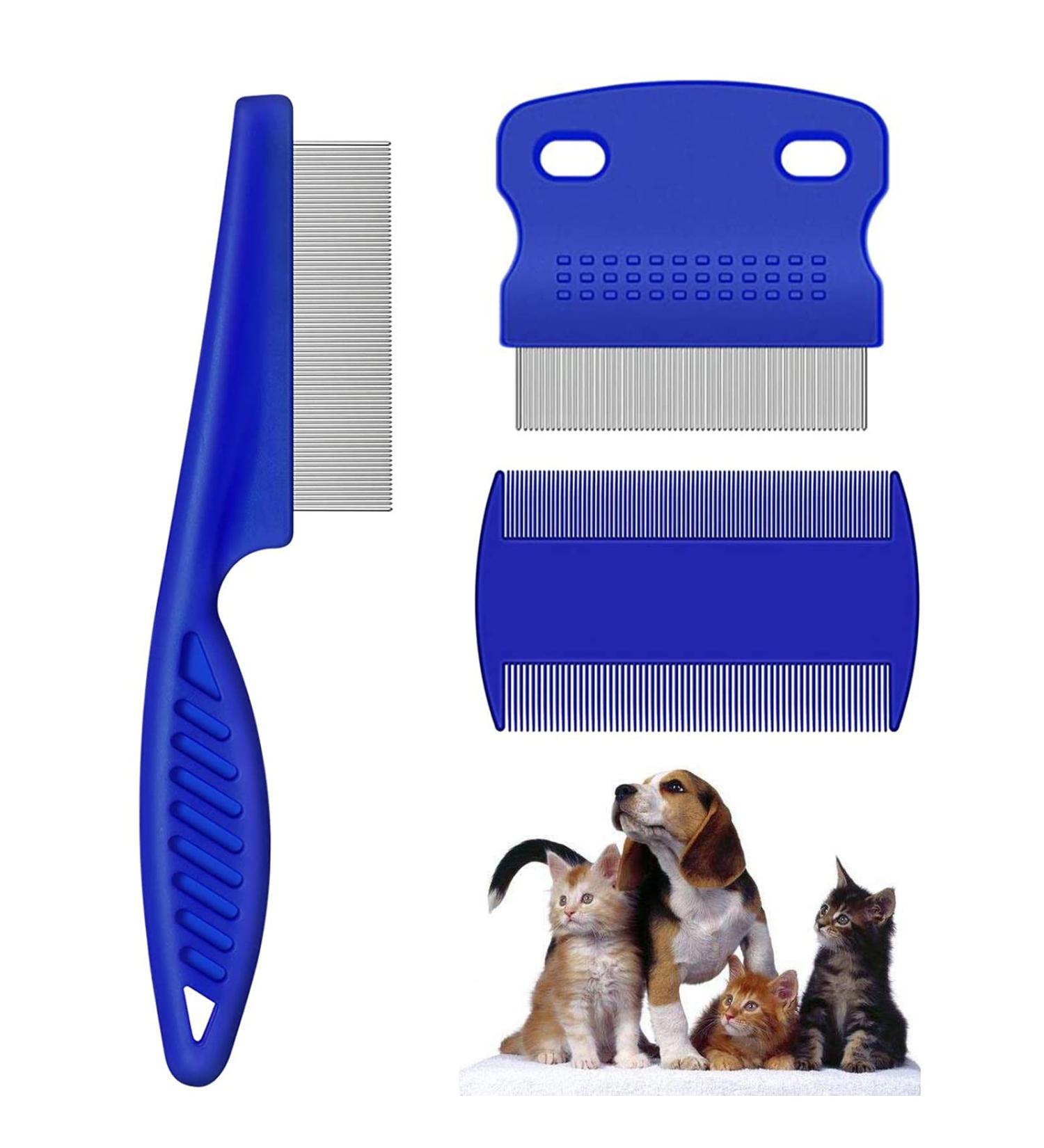 3 Pcs Pet Flea Combs Fine Teeth Pet Comb Grooming Set for Cat Dog Flea Lice Float Hair and Tear Stain Remover Combs Fine Tooth Grooming Tool - Buy Online on SooperMarket.com