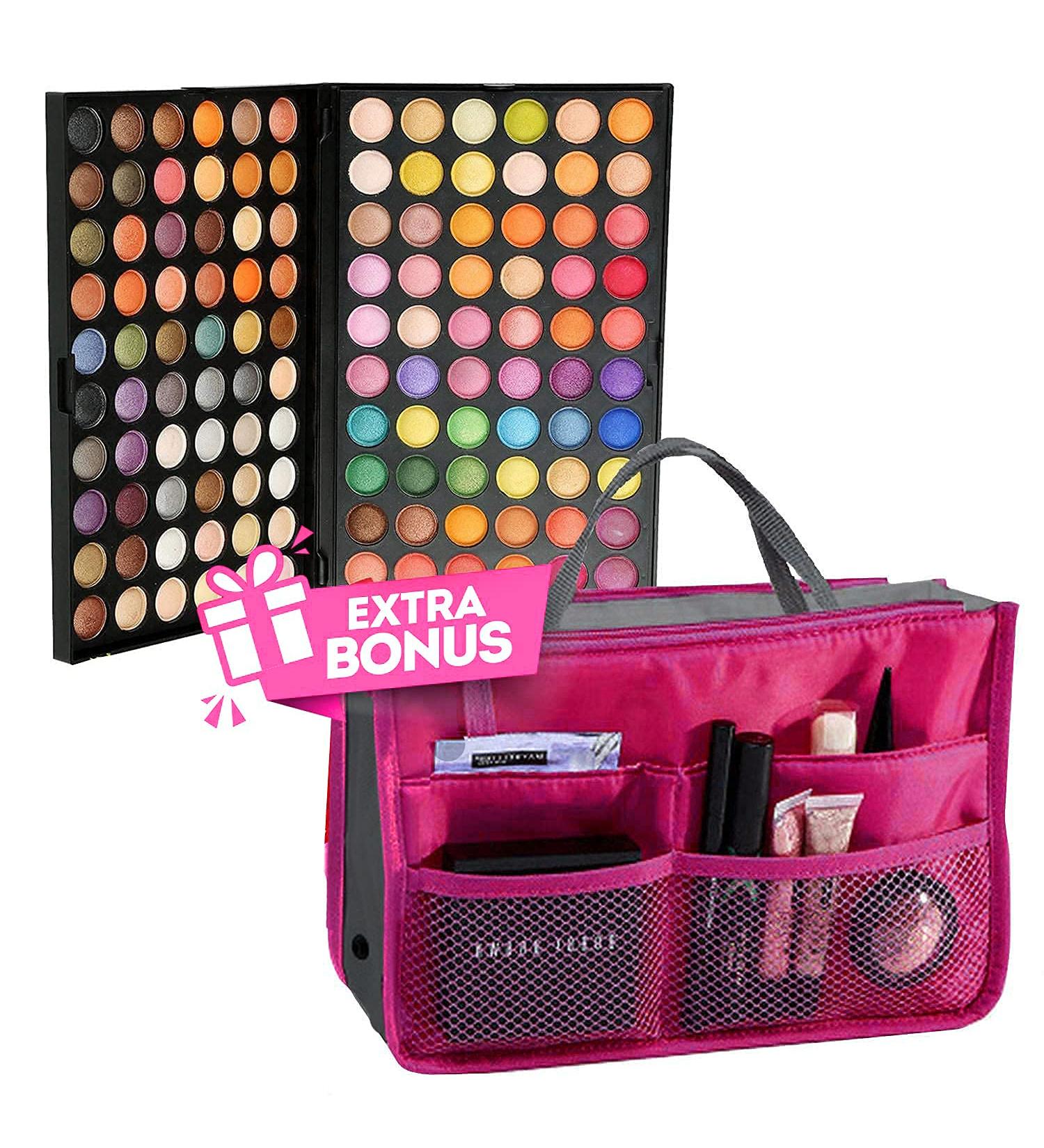 Alayna 120-Color Eyeshadow Palette - Matte, Shimmer & Metallic with Free Cosmetic Bag | Perfect for Women & Girls - Buy Online on SooperMarket.com