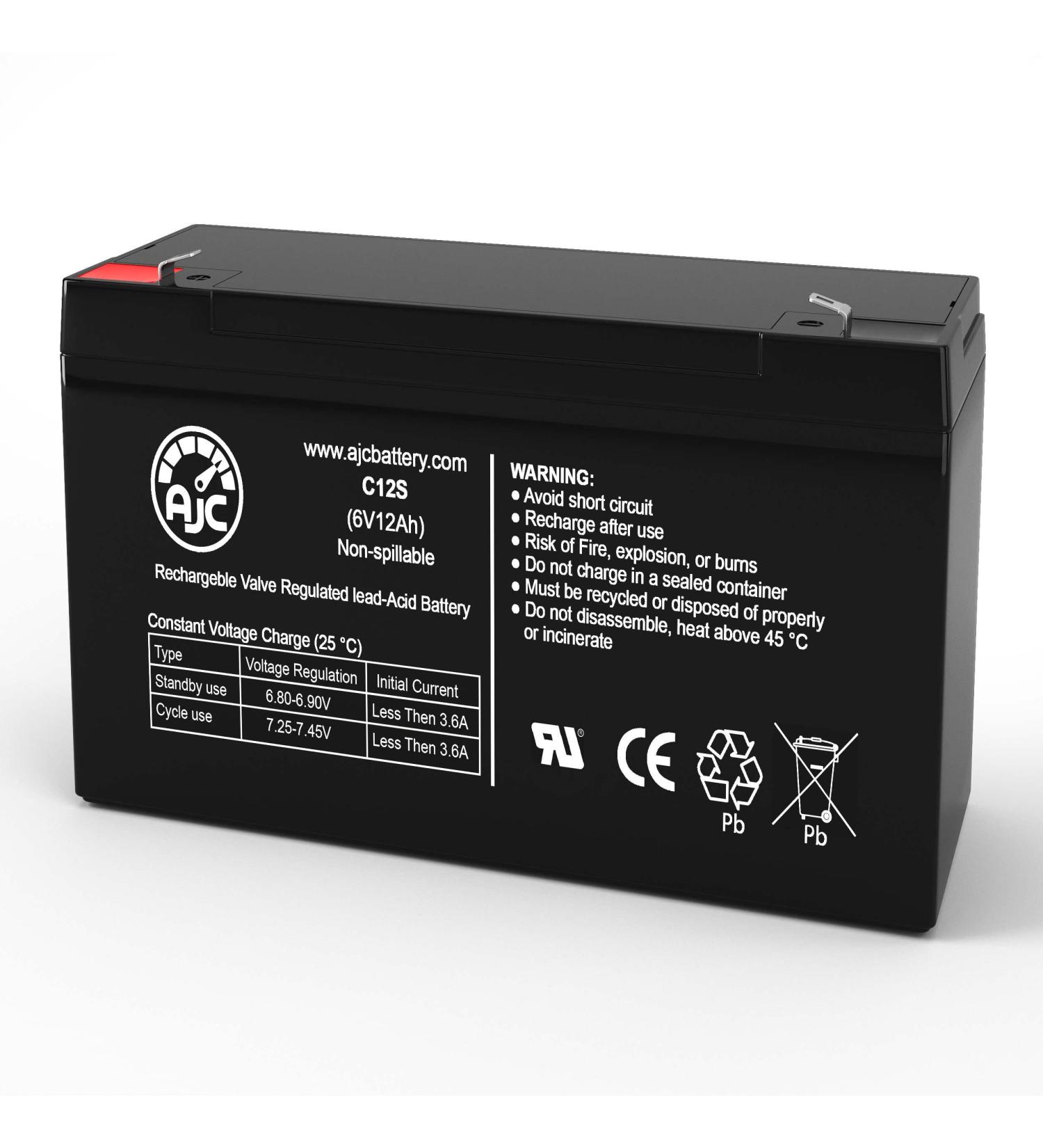 Buy AJC Battery Compatible with Suneom SH10-6 - 6V 12Ah Sealed Lead Acid Battery for International Shipping - Buy Online on SooperMarket.com
