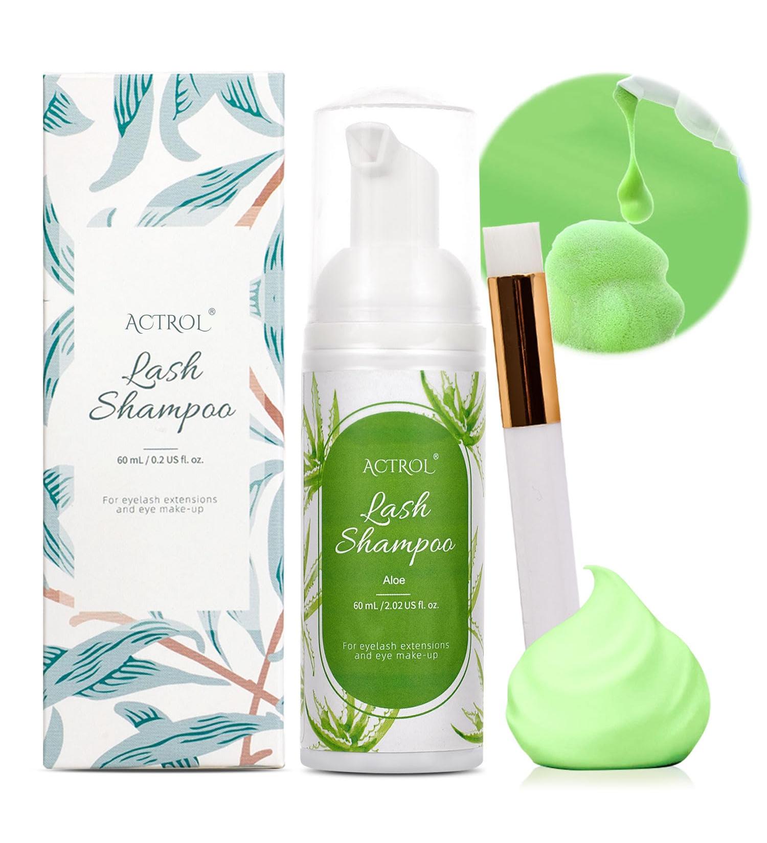 Eyelash Extension Cleanser 60ML - Green Aloe Lash Shampoo | Foaming Eyelid Cleanser | Paraben & Sulfate Free | Professional & Home Use - Buy Online on SooperMarket.com