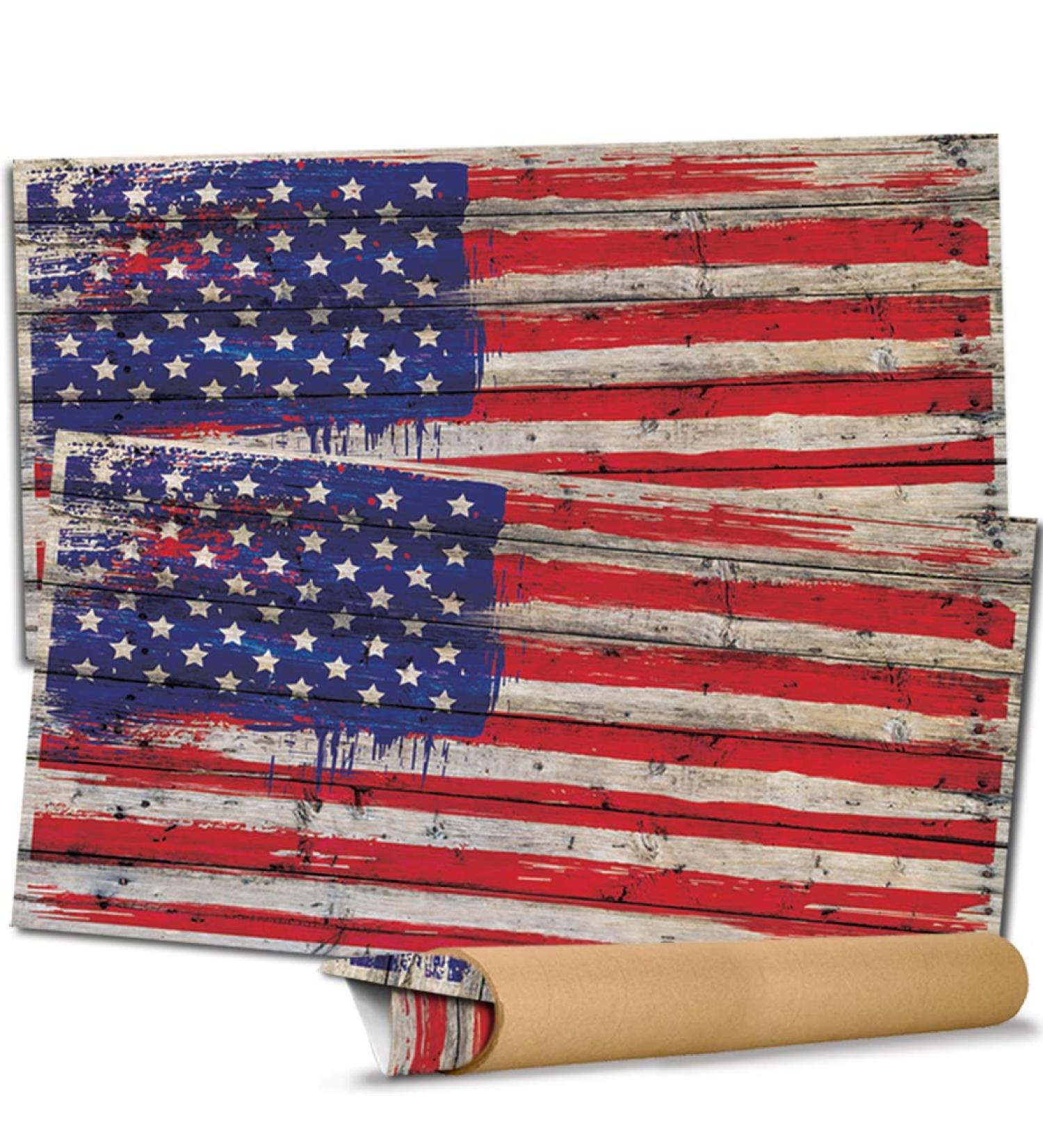 Pixelverse Design Cornhole Board Skin Wrap Decal - USA Flag Vinyl Sticker for Bean Bag Toss Game - Weatherproof Fade Resistant - 24.5x48.5 - Pack of 2 - Buy Online on SooperMarket.com