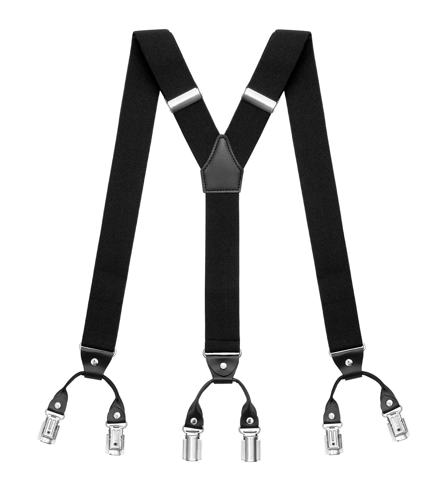 Buy Sencillo Men's Y-Shape Suspenders - 6 Strong Clips in Black | International Shipping Available - Buy Online on SooperMarket.com