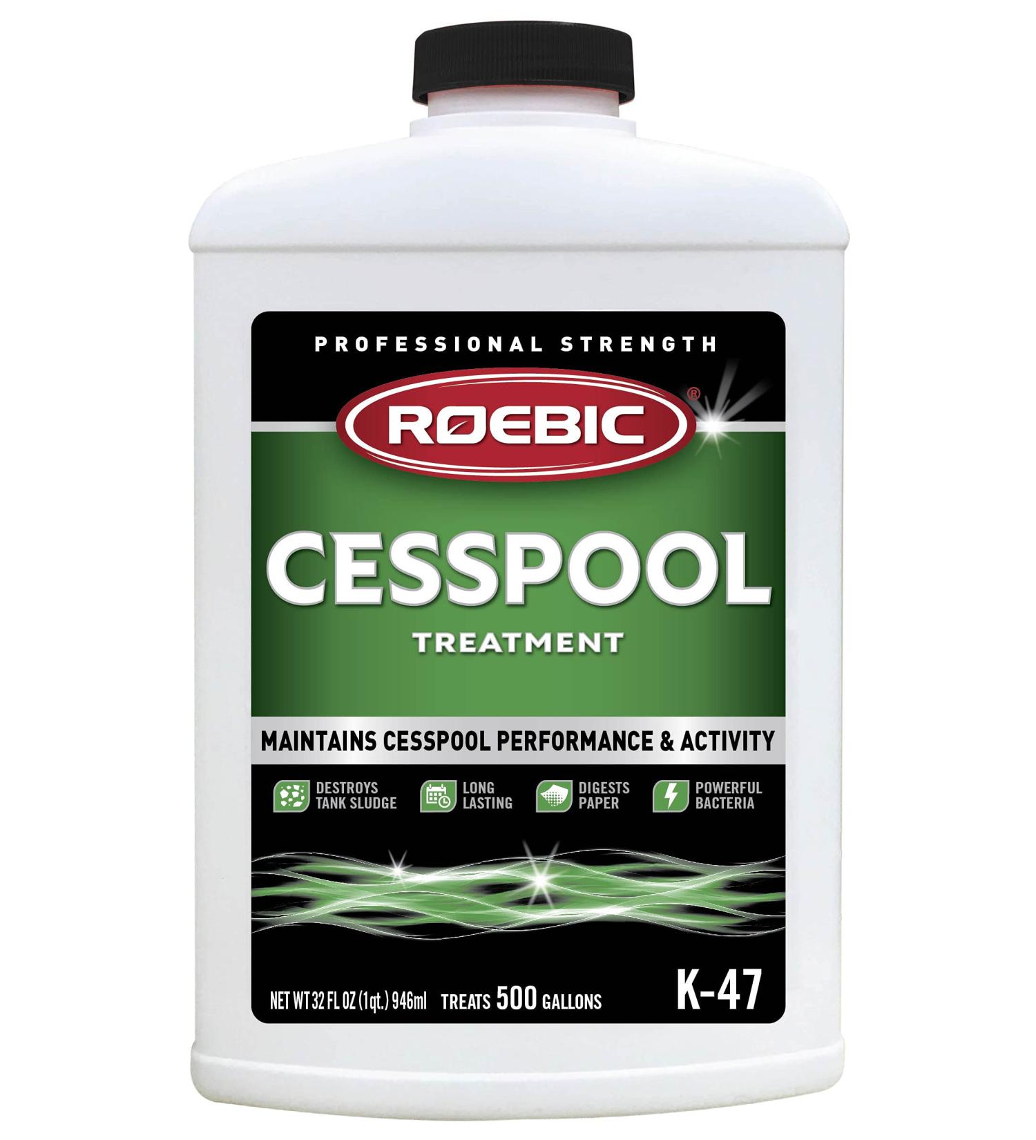Roebic K-47-Q Cesspool Treatment Prevents Clogging and Buildup Exclusive Biodegradable Bacteria Digests Paper and Destroys Sludge 32 Ounces - Buy Online on SooperMarket.com