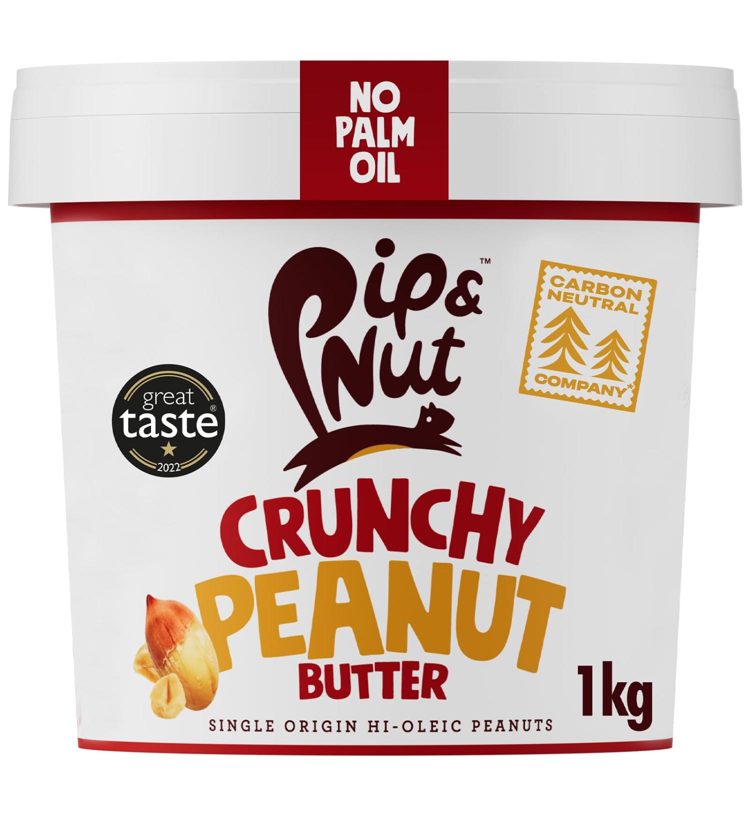 PIP & NUT Knuspringe Peanut Butter 1kg | No Palm Oil No Added Sugar Vegan Natural Hi-Oleic Peanuts - International Shipping Available - Buy Online on SooperMarket.com