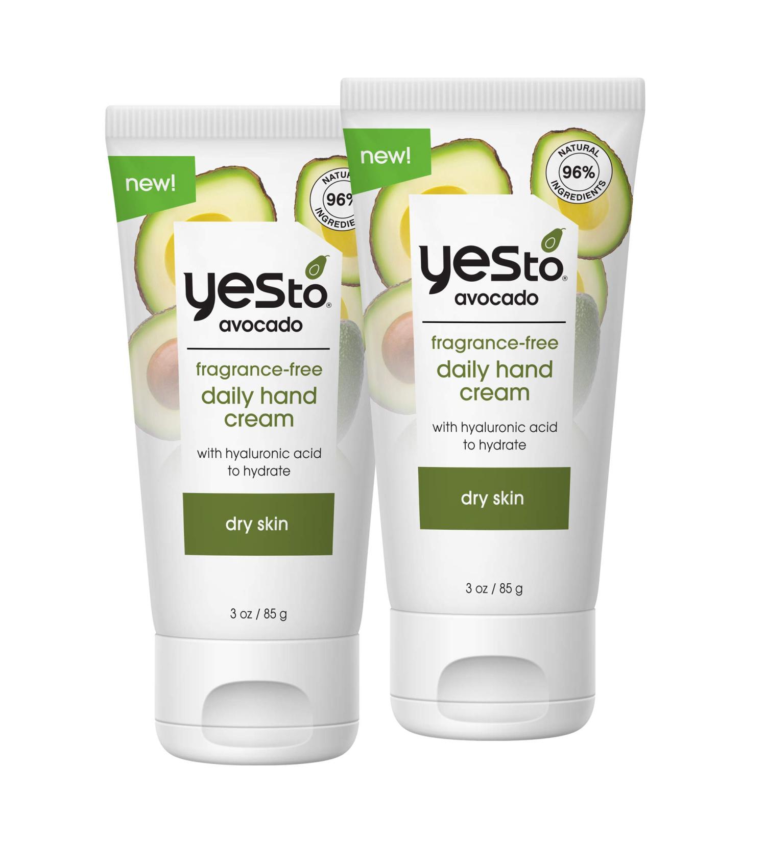 Yes To Avocado Hand Cream | Fast-Absorbing Formula | Omega 3, Hyaluronic Acid, Glycerin | Natural, Vegan, Cruelty-Free | 3 Oz (2 Pack) - Buy Online on SooperMarket.com