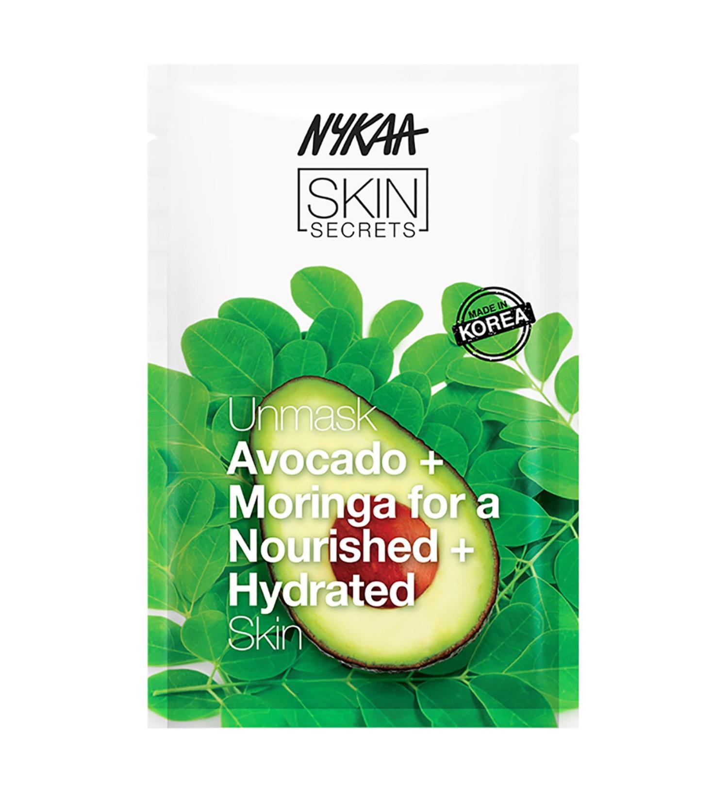 Nykaa Naturals Bubble Sheet Mask - Avocado & Moringa | Brightening Facial Mask for Dry Skin | 0.67 oz - International Shipping Available - Buy Online on SooperMarket.com