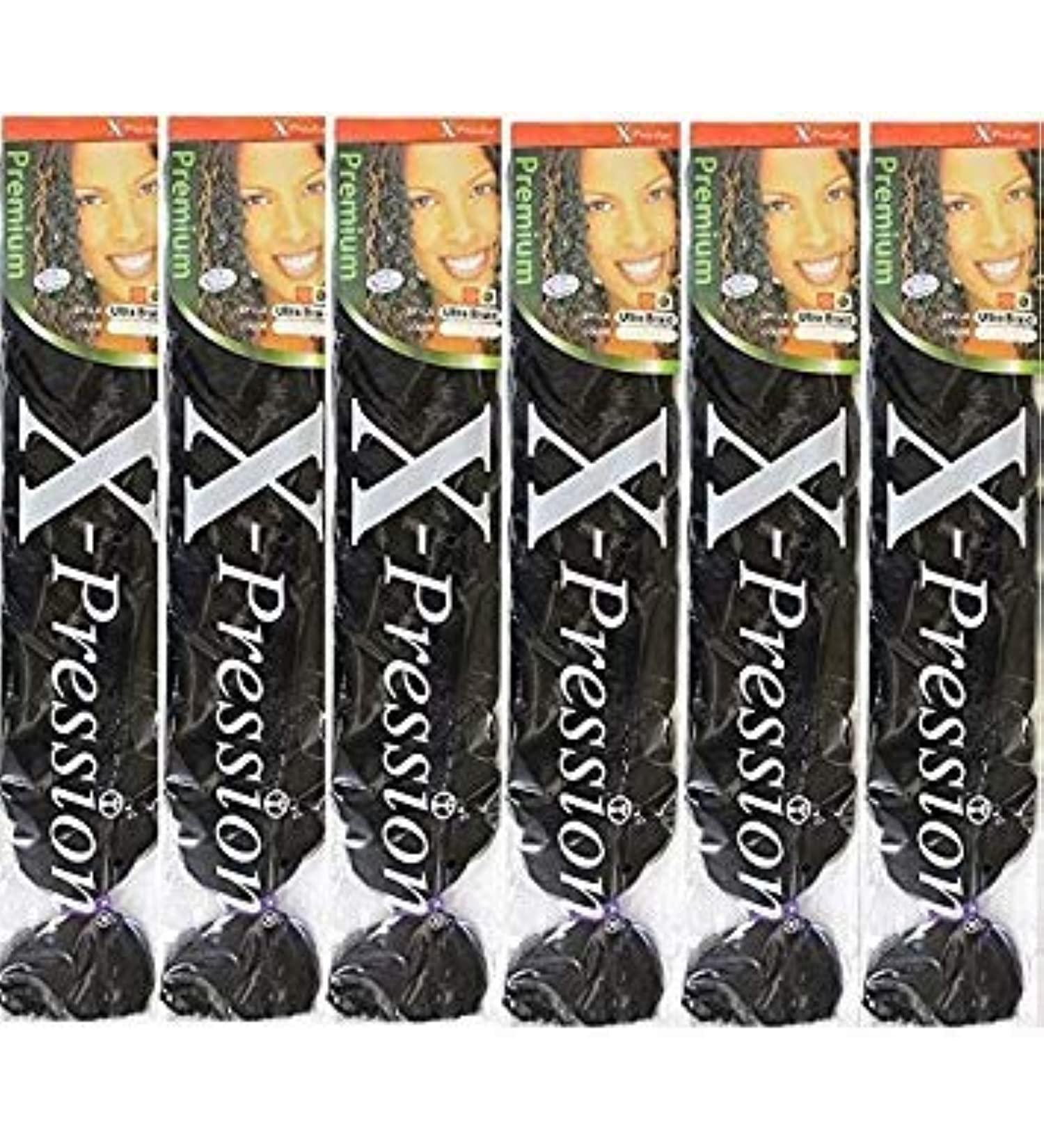 X-pression Premium Original Ultra Braid. - Color 6 (Pack of 6) 6 82 inch