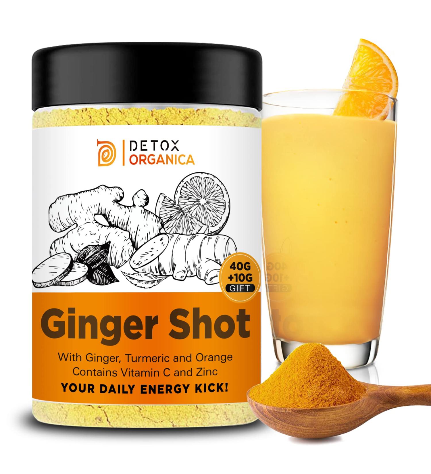 Ginger Shot with Vitamin C and Zinc - 60 Turmeric and Orange Infused Shots - Buy Online on SooperMarket.com