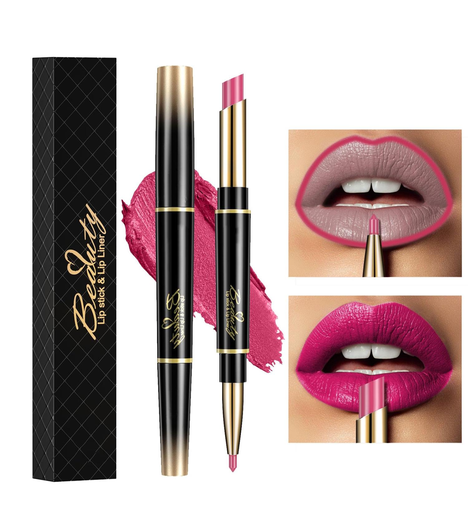ChaneeHann 2-in-1 Matte Lipstick & Lip Liner Set - Waterproof Lip Liners Pencil for Girls (03 Peach Blossom) - Buy Online on SooperMarket.com
