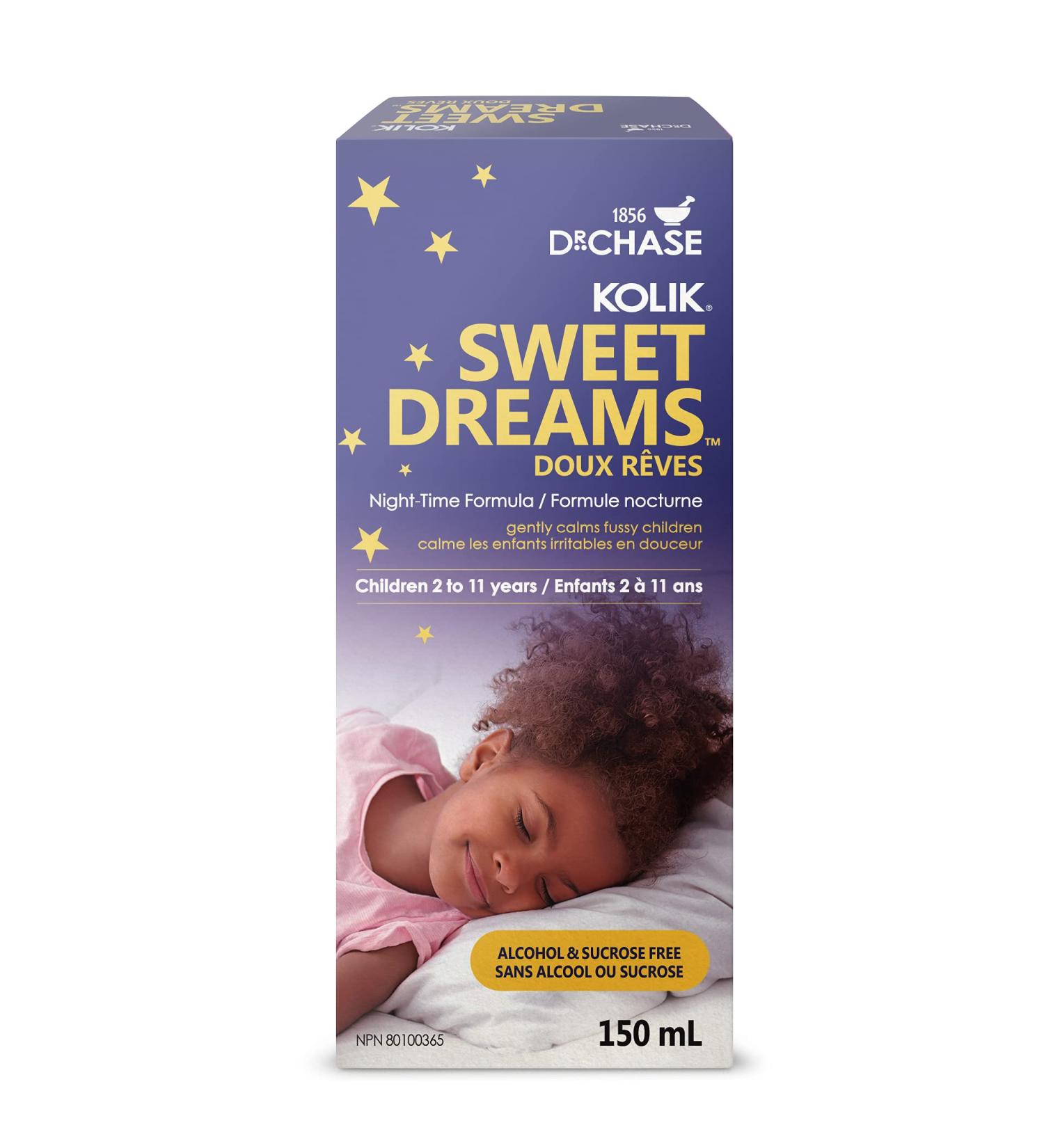Dr. Chase Pediatrics Kolik Sweet Dreams Gripe Water Nighttime Formula All Natural Gas Drops for Babies - Herbal Formula to Ease Digestive Discomfort & Fussiness Alcohol Free 150ml - Buy Online on SooperMarket.com