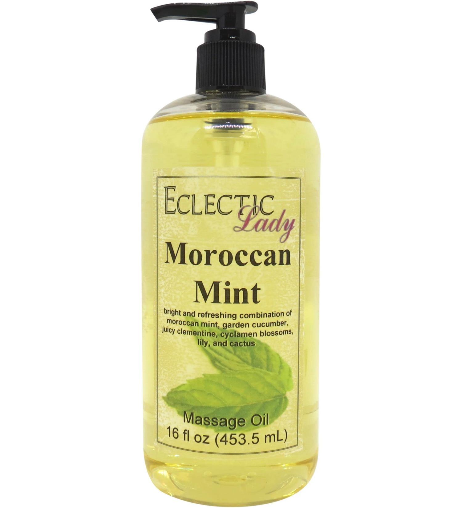 Buy Moroccan Mint Massage Oil 16 oz - Sweet Almond & Jojoba Oil | Preservative Free Aromatherapy & Relaxation - Buy Online on SooperMarket.com