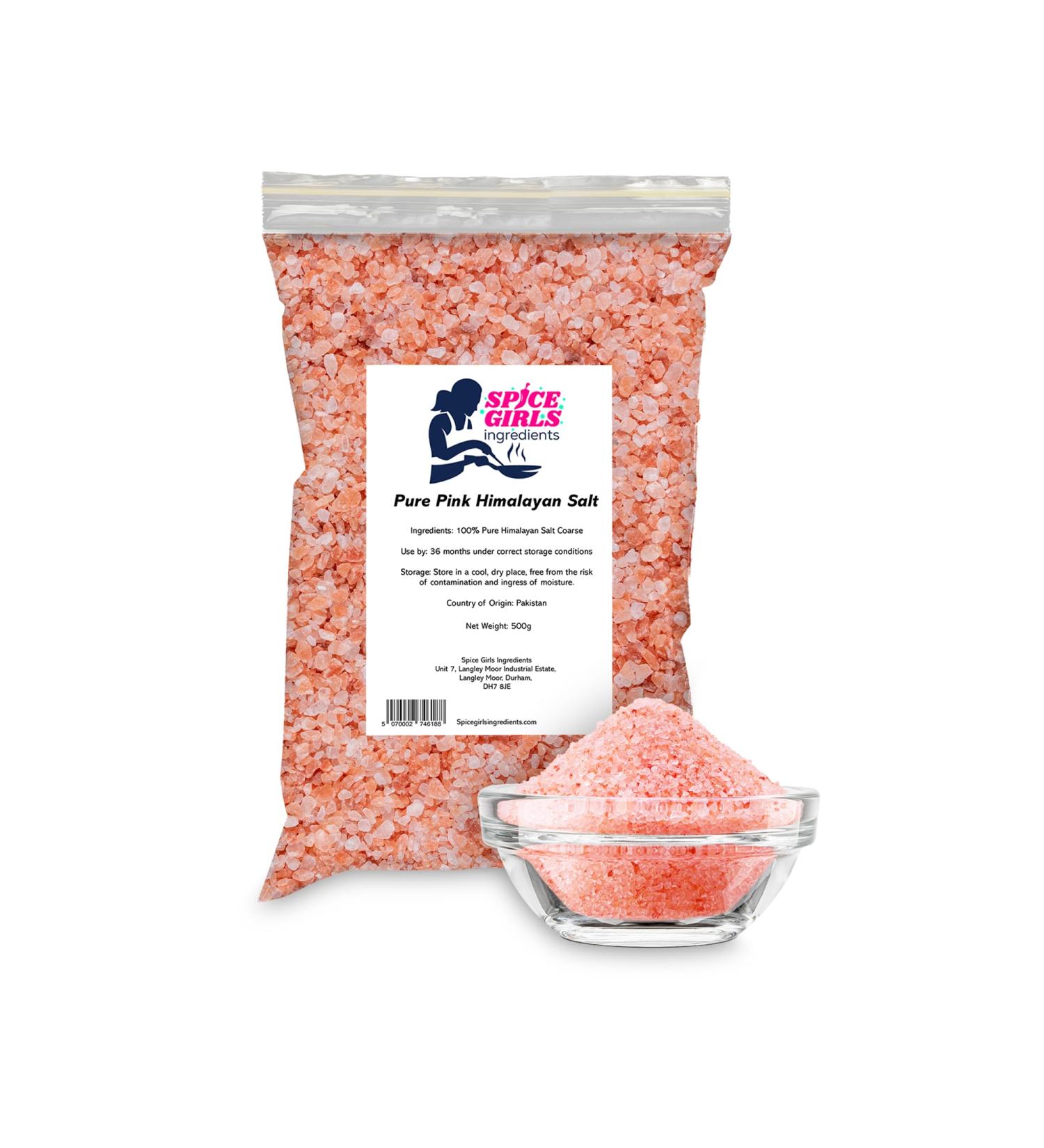 Premium Pink Himalayan Sea Salt (Coarse) 500g - 100% Pure Vegan Gluten-Free | Natural Pink Salt From Himalayan Mountains | Resealable Pouch for Grinder Refills - Enhance Flavor & Health Benefits - Buy Online on SooperMarket.com