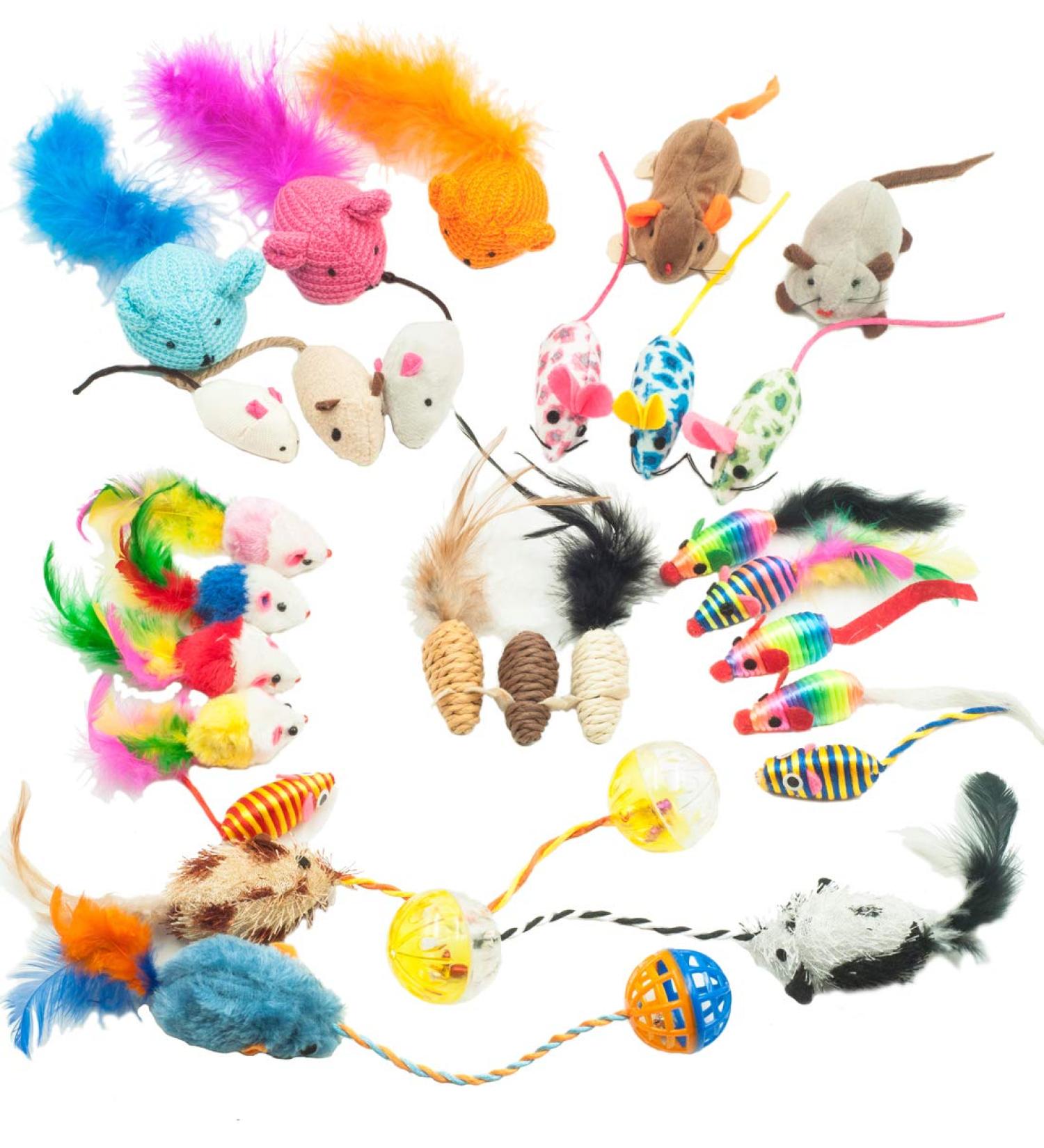 FASHION'S TALK Assorted Catnip Mouse Toys, Feather Fur Mice Variety Pack - Buy Online on SooperMarket.com