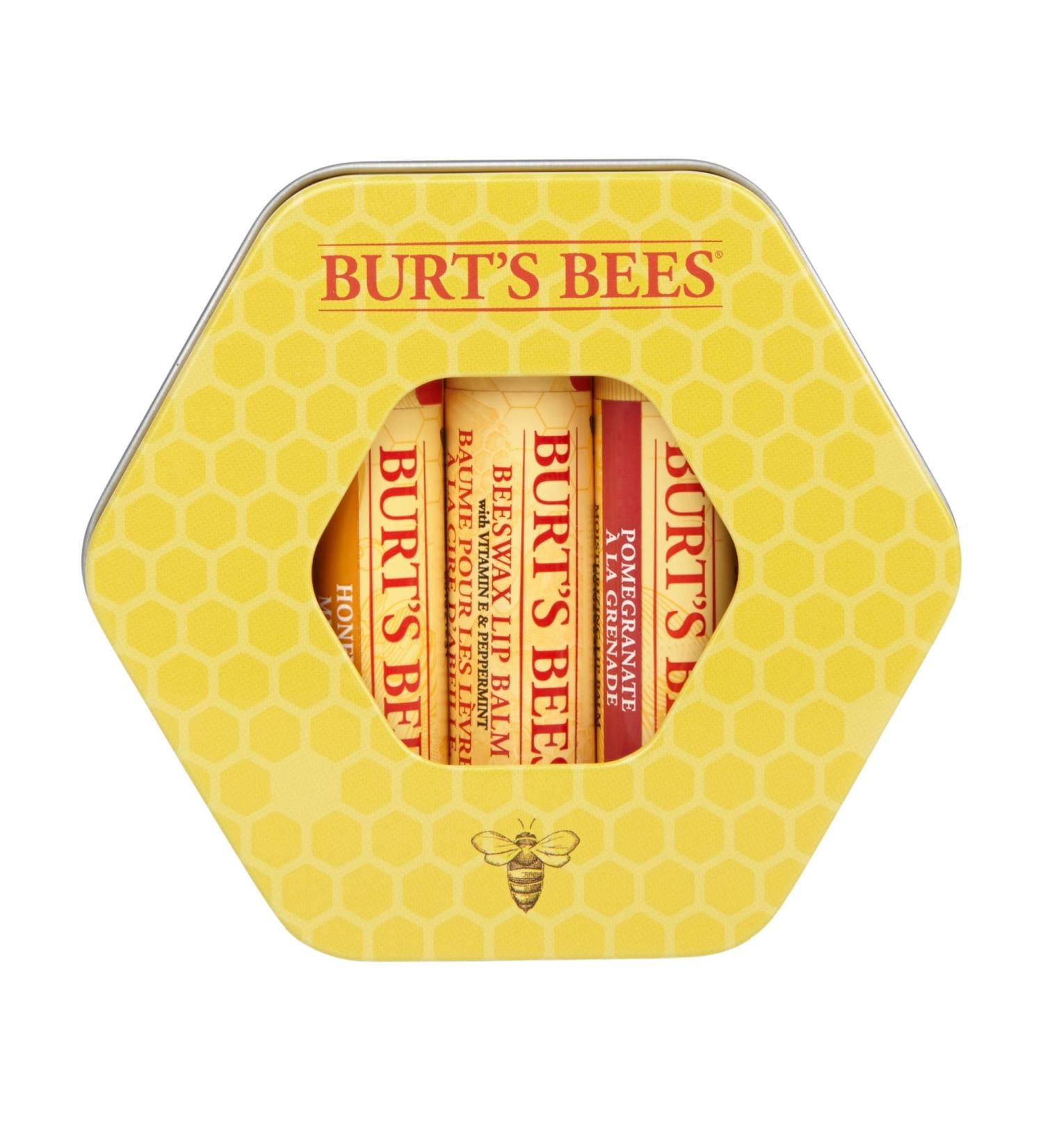 Burts Bees Trio Tin Gift Set - 100% Natural Beeswax & Flavored Lip Balms | International Shipping - Buy Online on SooperMarket.com