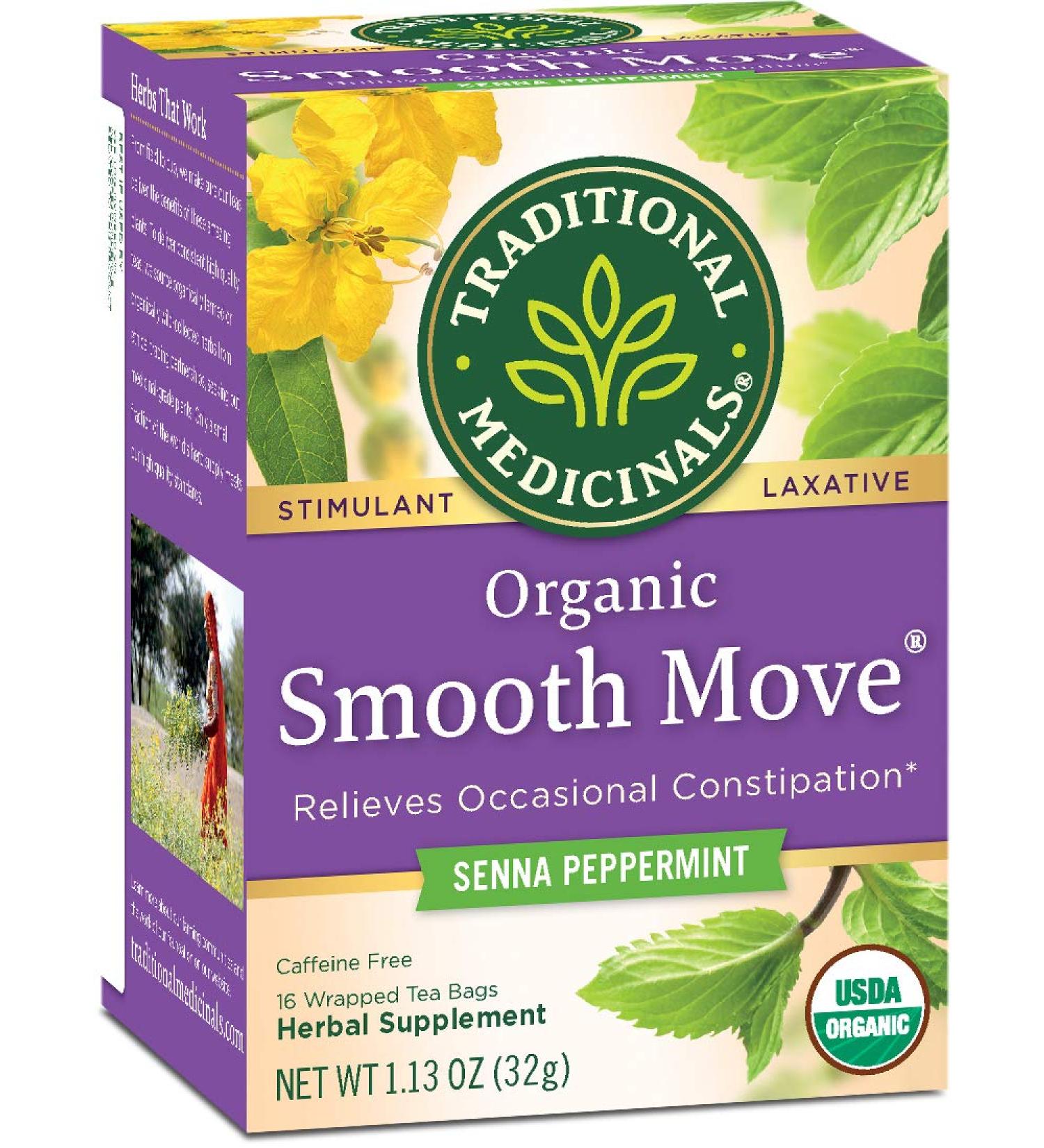 Traditional Medicinals Organic Smooth Move Peppermint Tea - 16 Count Pack - Digestive Support - Buy Online on SooperMarket.com