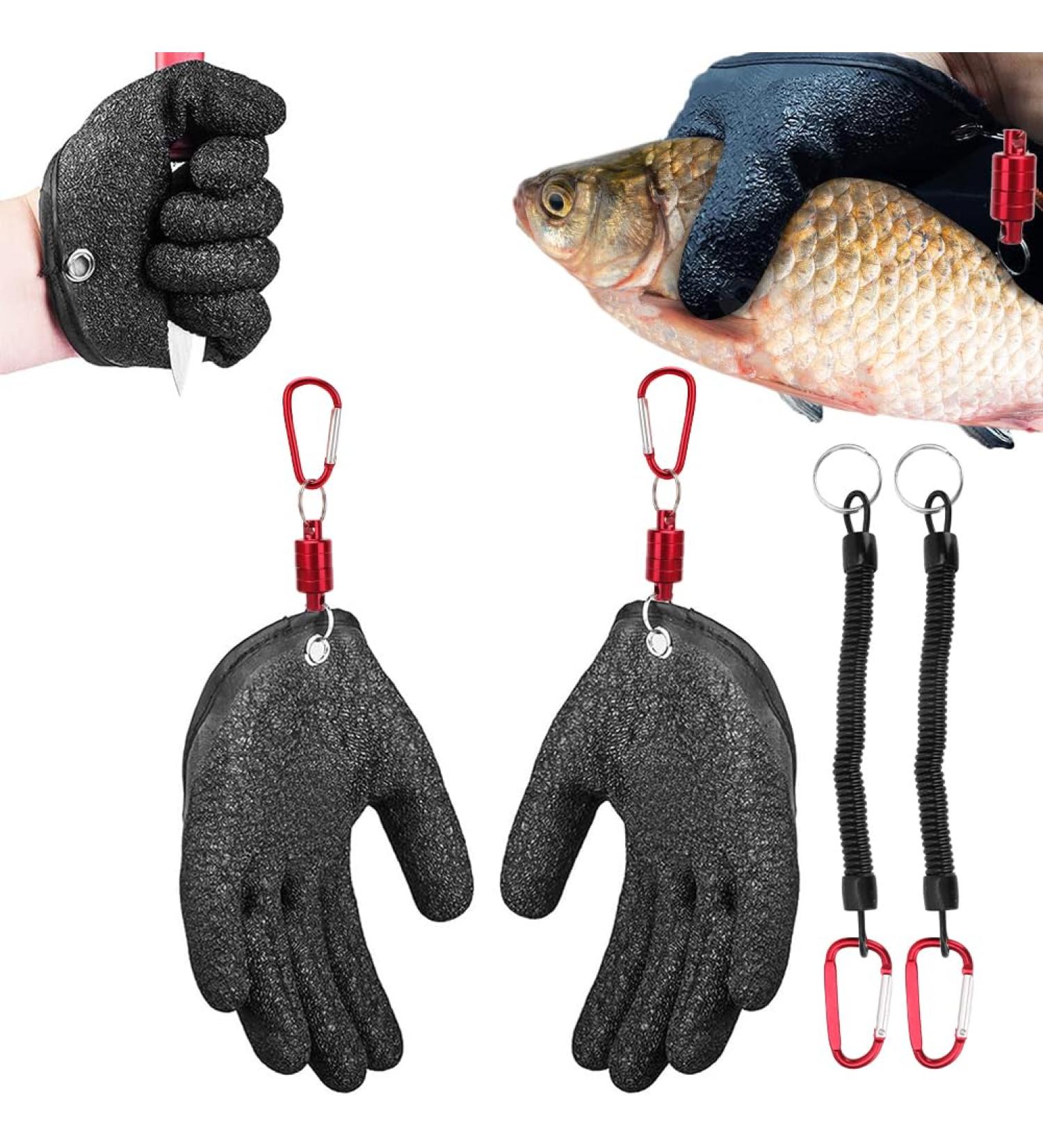 Buy Wavata Waterproof Fishing Gloves - Cutting-Resistant with Magnetism Release Buckle & Safety Rope for Pike & Catfish Handling - Buy Online on SooperMarket.com