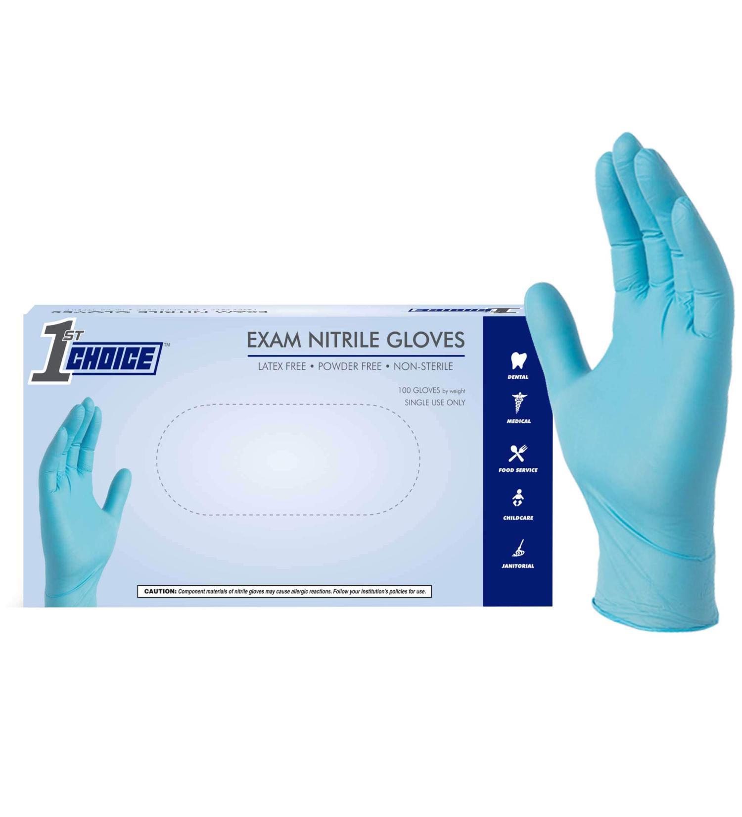3 mil Blue Nitrile Gloves - Small (Pack of 100) | Latex-Free, Chemo-Rated Disposable Gloves - Buy Online on SooperMarket.com