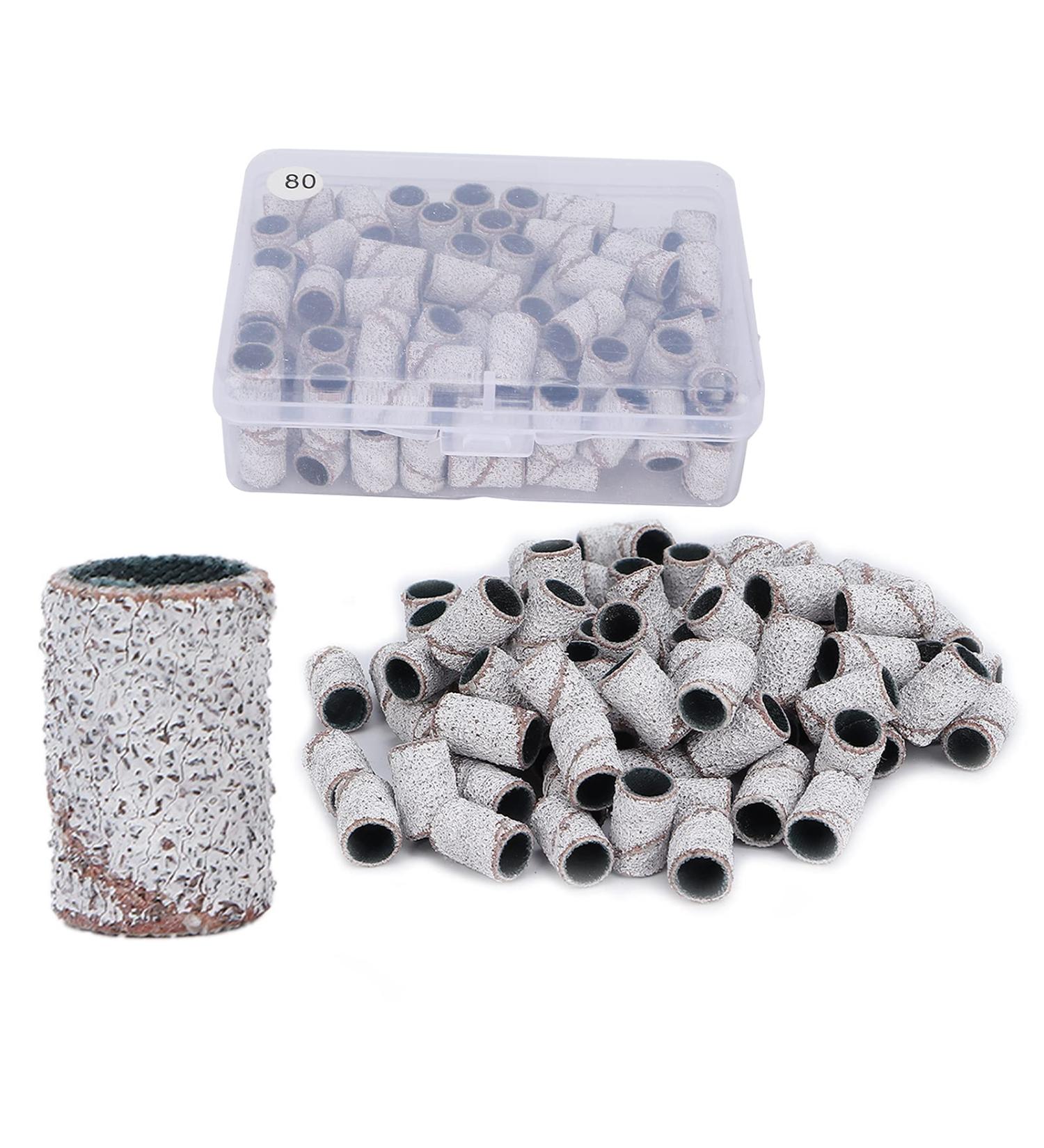 Nail Sanding Circle Bands Nail Art Sanding Bands Pedicure Polishing File 100 Pieces Manicure Sanding Bands Nail Drill Bits Accessories Nail Drill Remove Dead Skin (80#) - Buy Online on SooperMarket.com