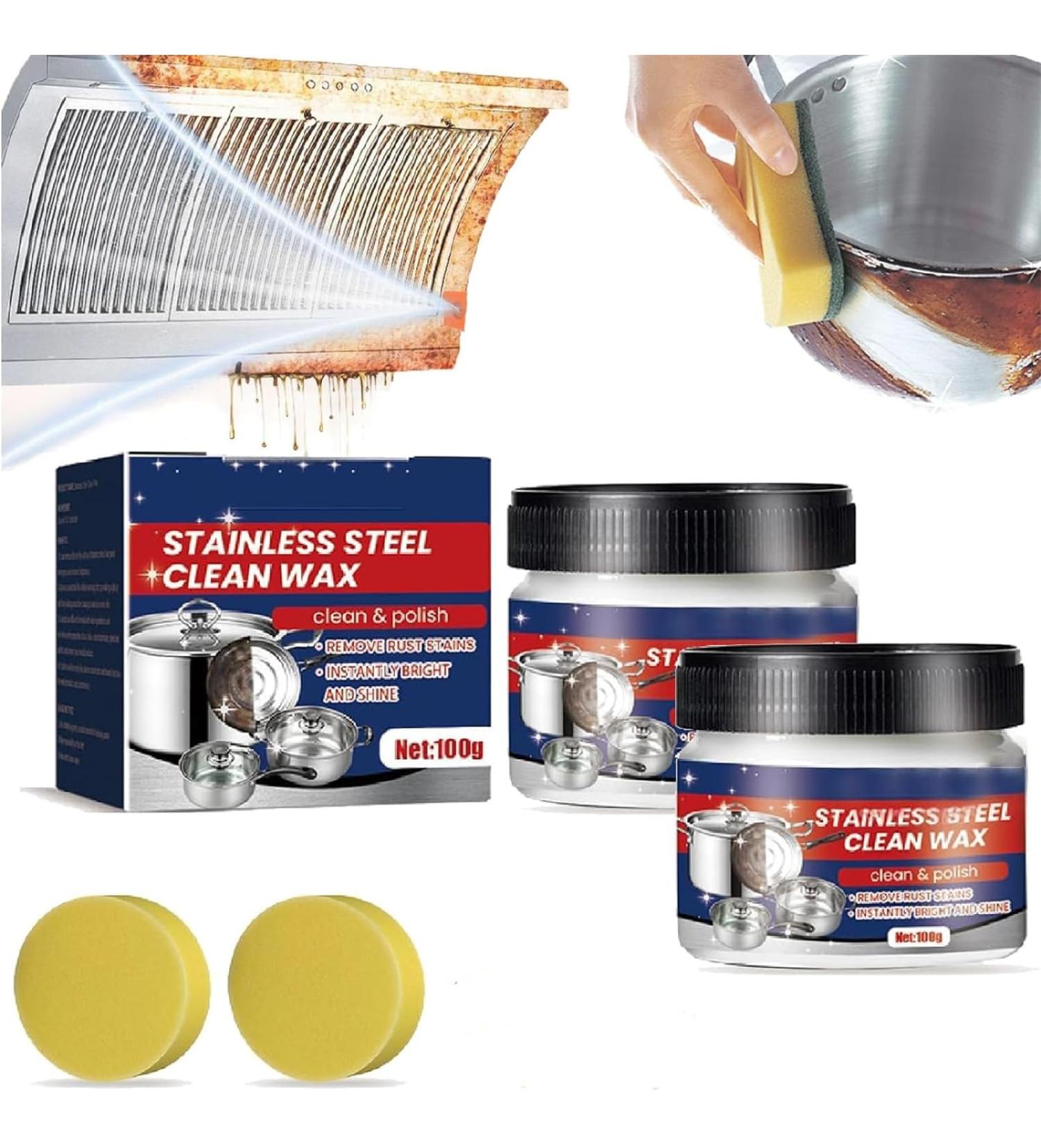 GeRRiT Stainless Steel Cleaning Paste Stainless Steel Cleaner and Polish Rust Remover for Metal Powerful Cookware Polish Wax for Grease Oven Sink - Buy Online on SooperMarket.com