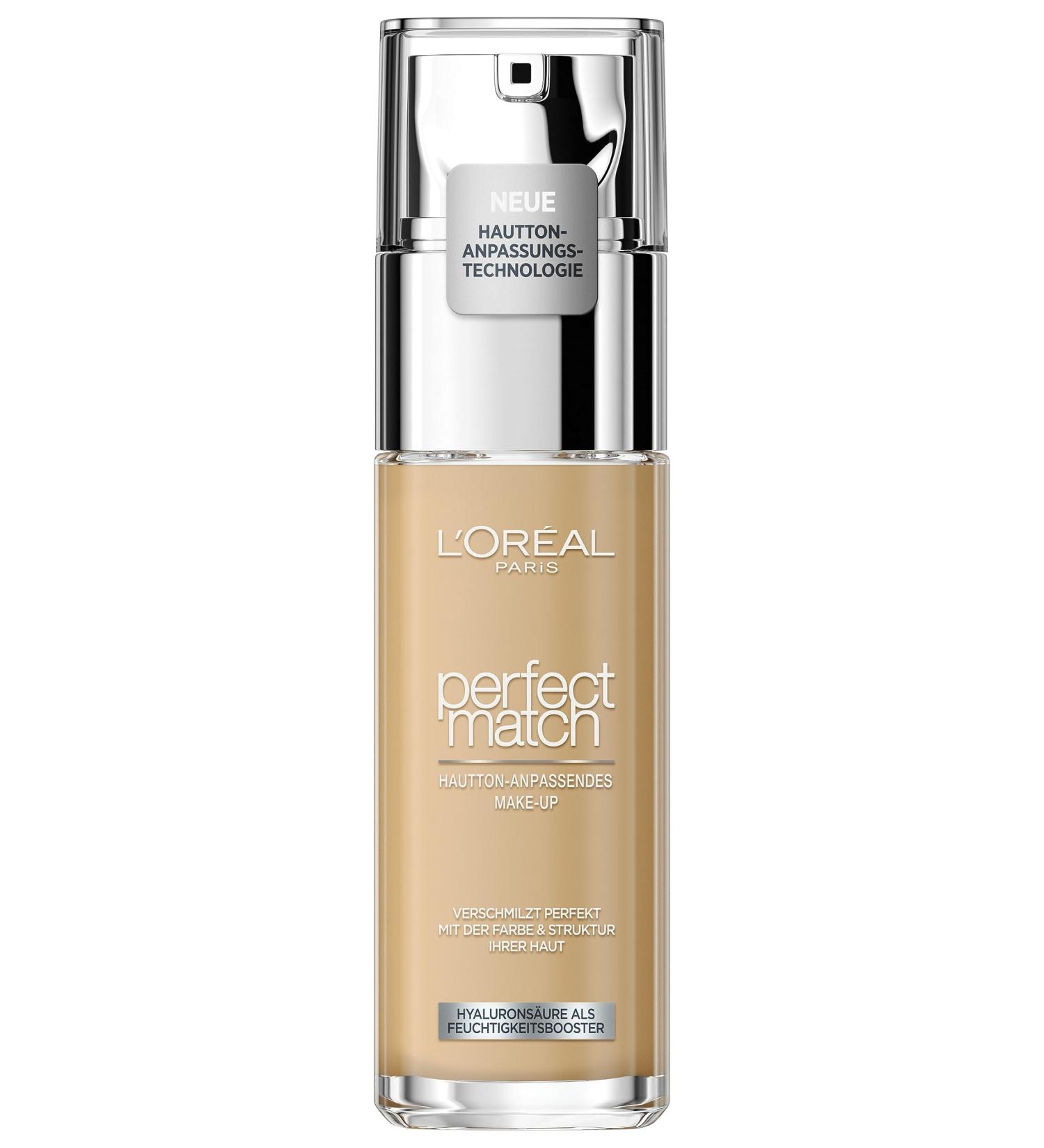L'Or al Paris Liquid Foundation with Hyaluron & Aloe Vera - Perfect Match Make-Up No. 4.N Beige - 30ml - International Shipping Available - Buy Online on SooperMarket.com