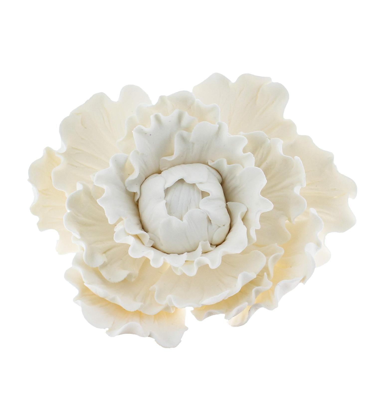 Global Sugar Art Premium Peony Sugar Cake Flower  White  Large  1 Count by Chef Alan Tetreault - Buy Online on SooperMarket.com