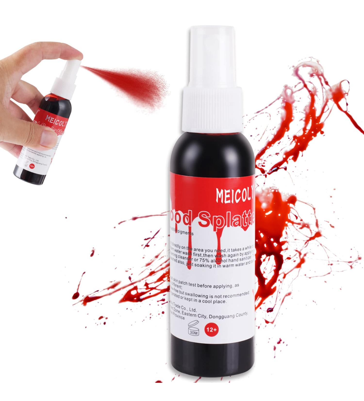 MEICOLY 2.1oz Fake Blood Spray - Halloween Liquid Blood for Zombie Bride, Vampire, and Monster SFX Makeup - Dark 1 Pack - Buy Online on SooperMarket.com