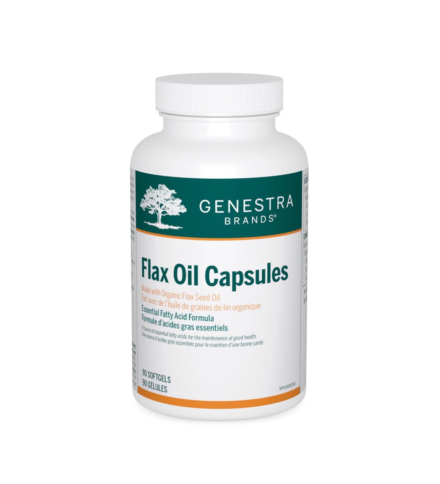 Genestra Brands - Flax Oil Capsules - Made with Organic Flax Seed Oil - Essential Fatty Acids for Good Health Maintenance - 90 Softgel Capsules - Buy Online on SooperMarket.com