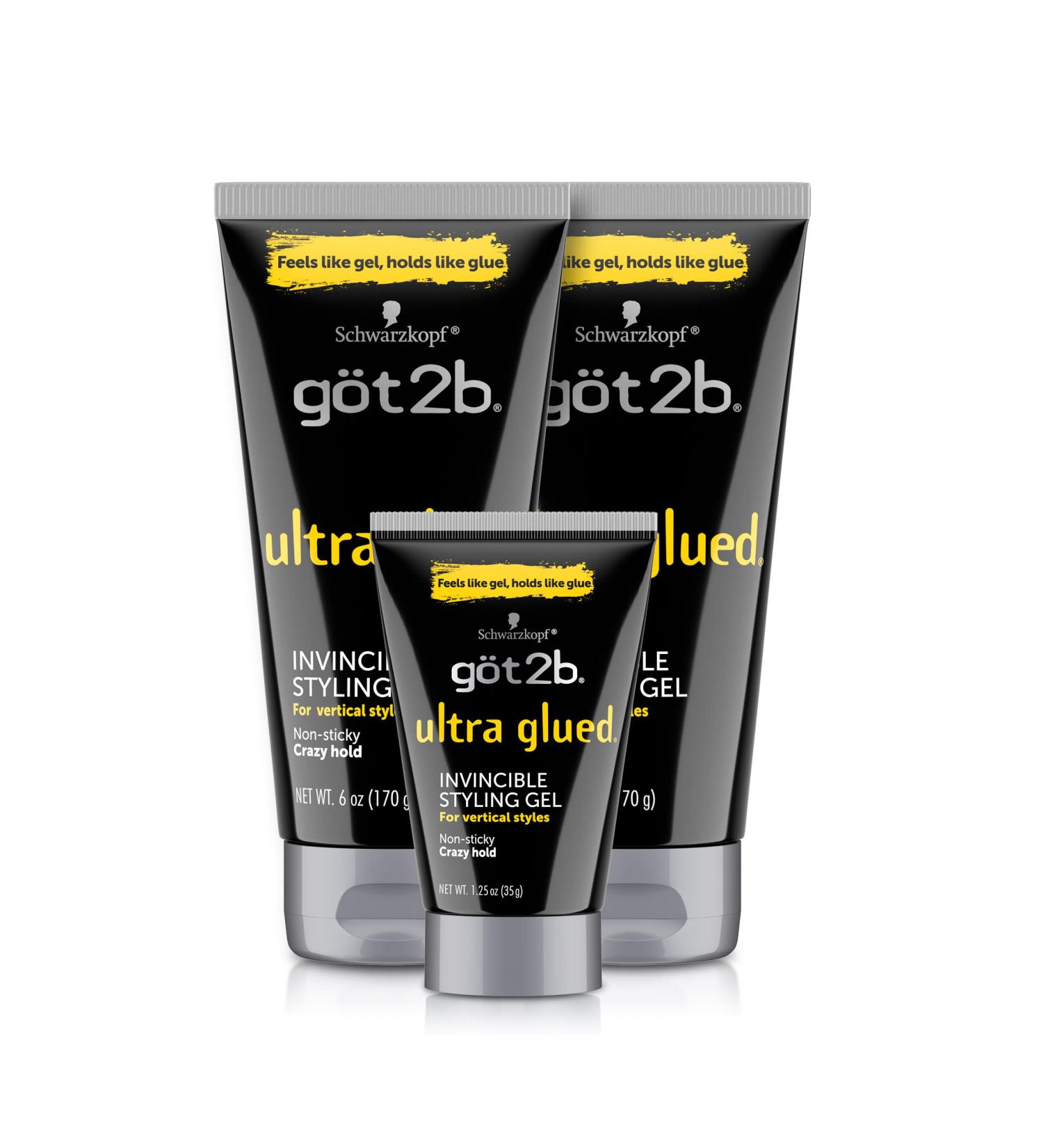 Got2B Ultra Glued Styling Gel Set - 2 x 6oz Tubes + 1 x 1.25oz Travel Tube - Buy Online on SooperMarket.com