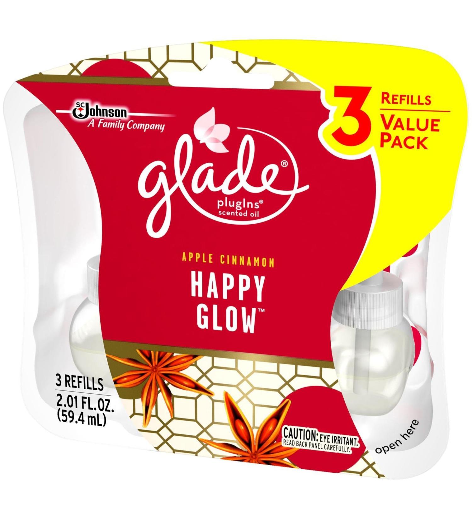 Glade Plugins Scented Oil Air Freshener Refill Happy Glow 2 Ounce