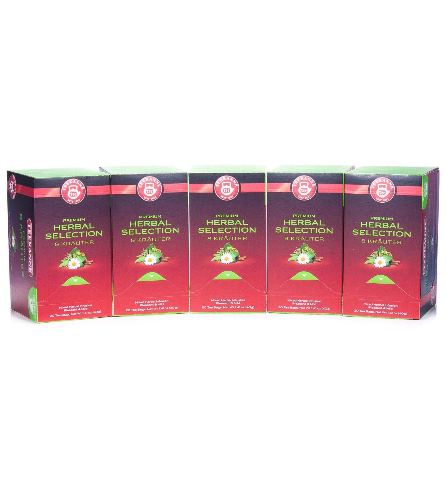 Buy Teekanne Finest Herbs 20 Bags - Pack of 5 (5x40g) | Premium Herbal Tea | International Shipping Available - Buy Online on SooperMarket.com