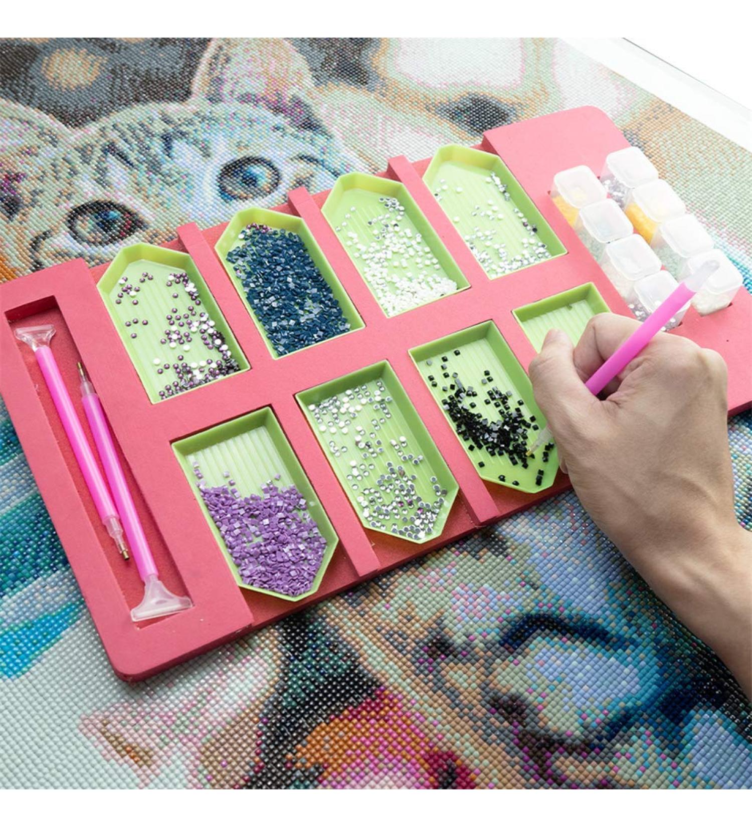 HXYQMMY Diamond Painting Accessories Tray Organizer - 8 Slots Multi-Boat Holder for Square Bead Storage Containers - Ideal Craft Tool Kit for Adults - Buy Online on SooperMarket.com